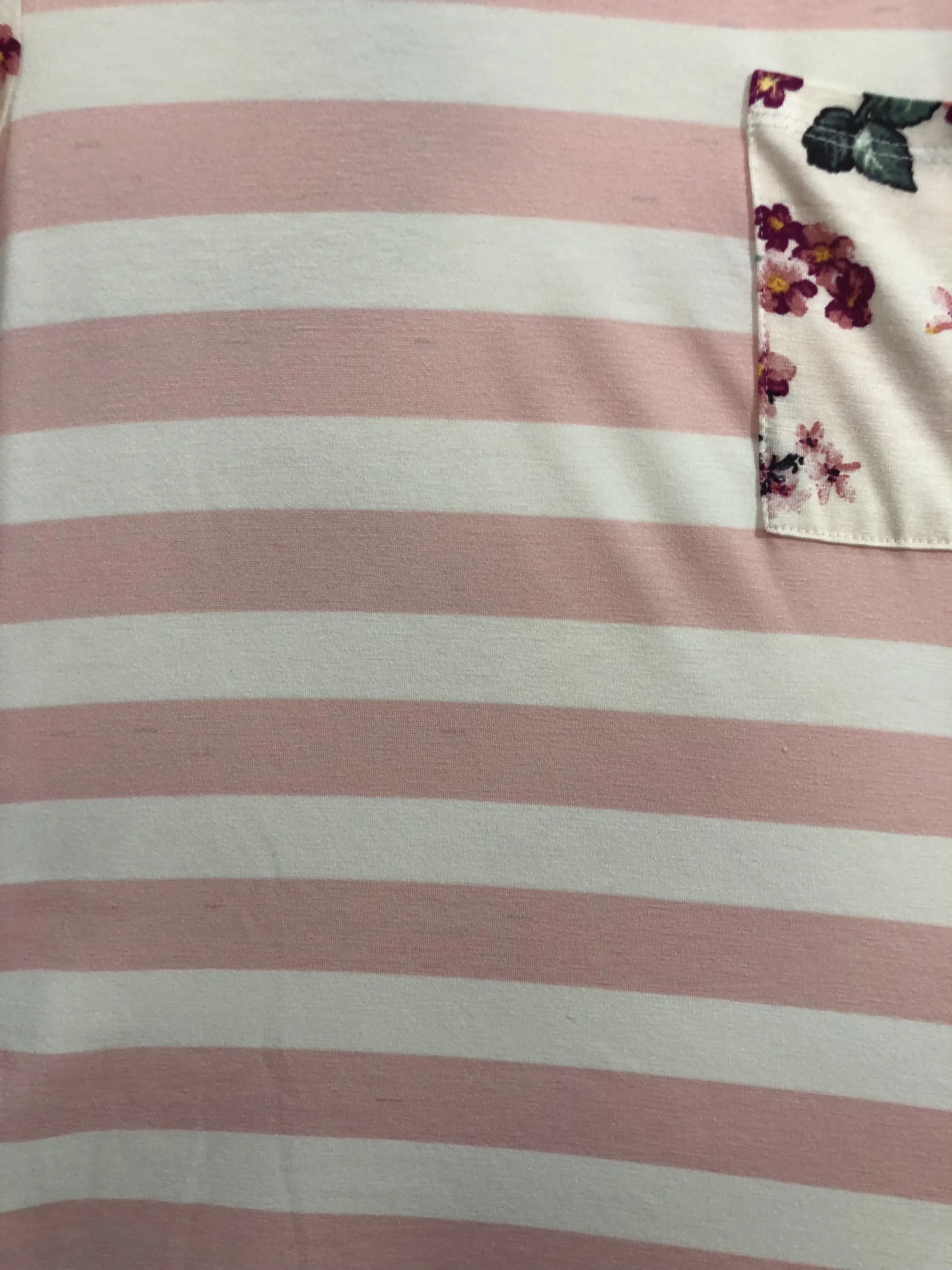 *2nds* Floral & Striped Pocket Top- Blush - Image 4