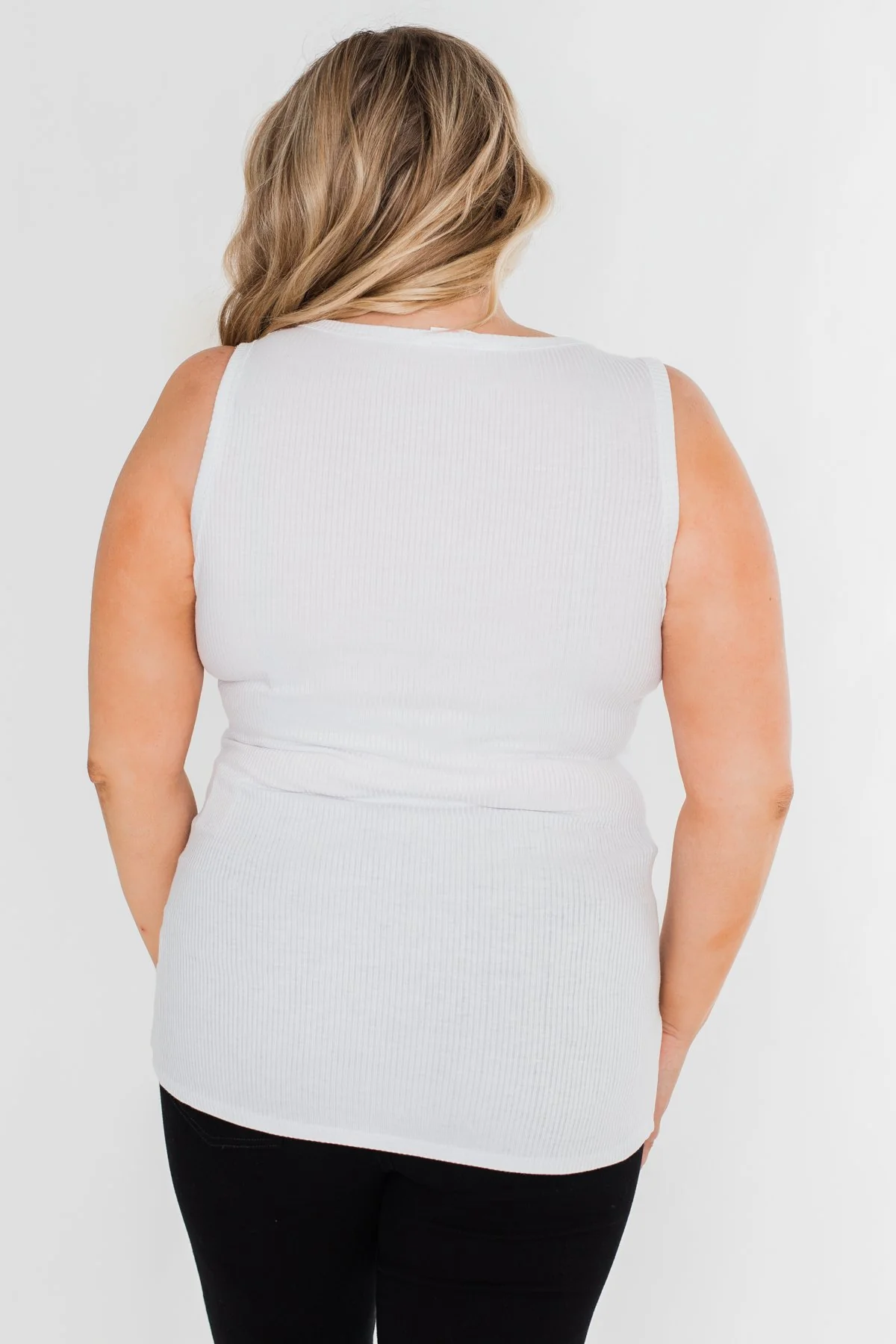 5-Button Henley Tank Top- Off White - Image 9