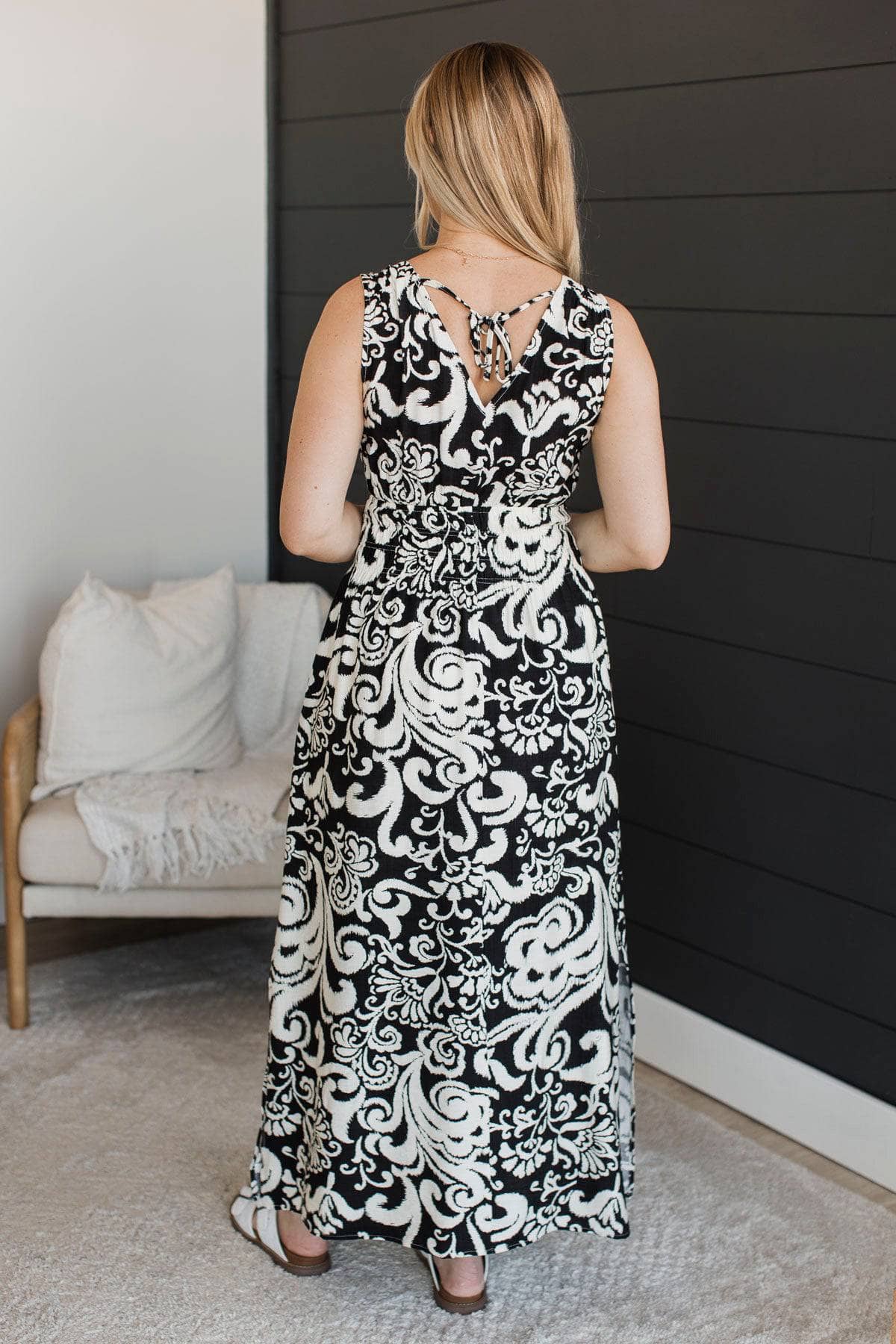 Dancing Into The Night Floral Dress- Black - Image 7