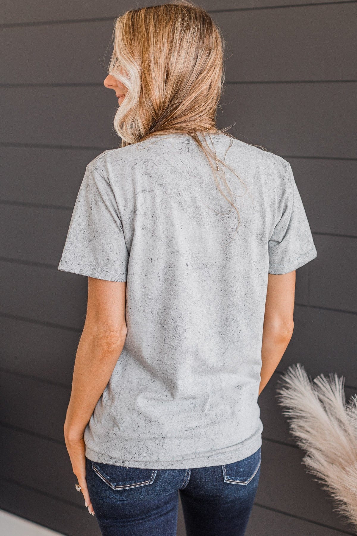 "80's Baby" Mineral Wash Graphic Tee- Grey - Image 7