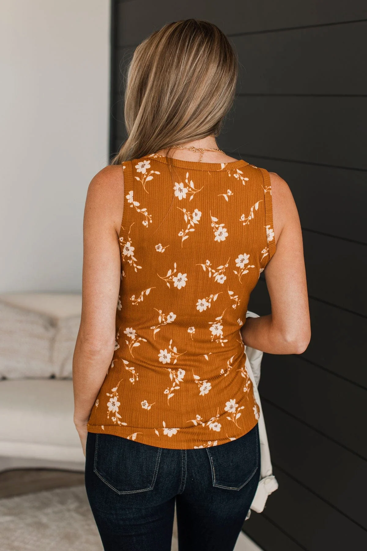 A Chance At Love Floral Tank Top- Rust - Image 9