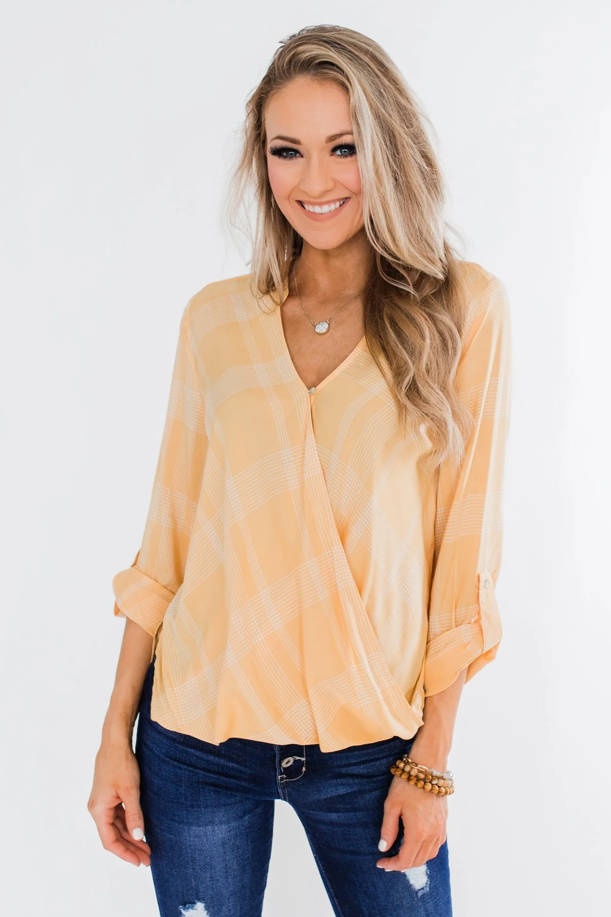 A Day In The Sun Light Flannel Blouse- Yellow - Image 4