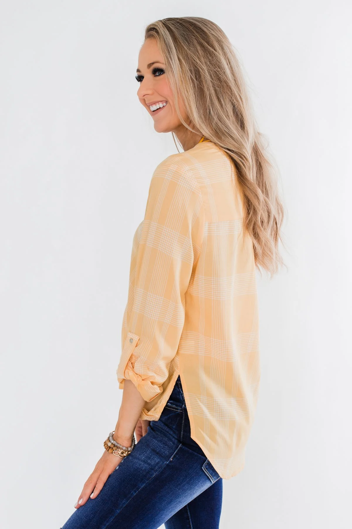 A Day In The Sun Light Flannel Blouse- Yellow - Image 5