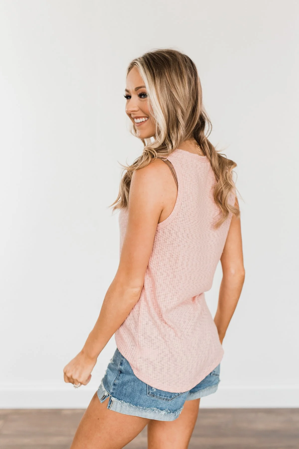 A Day To Remember V-Neck Tank Top- Dusty Peach - Image 6