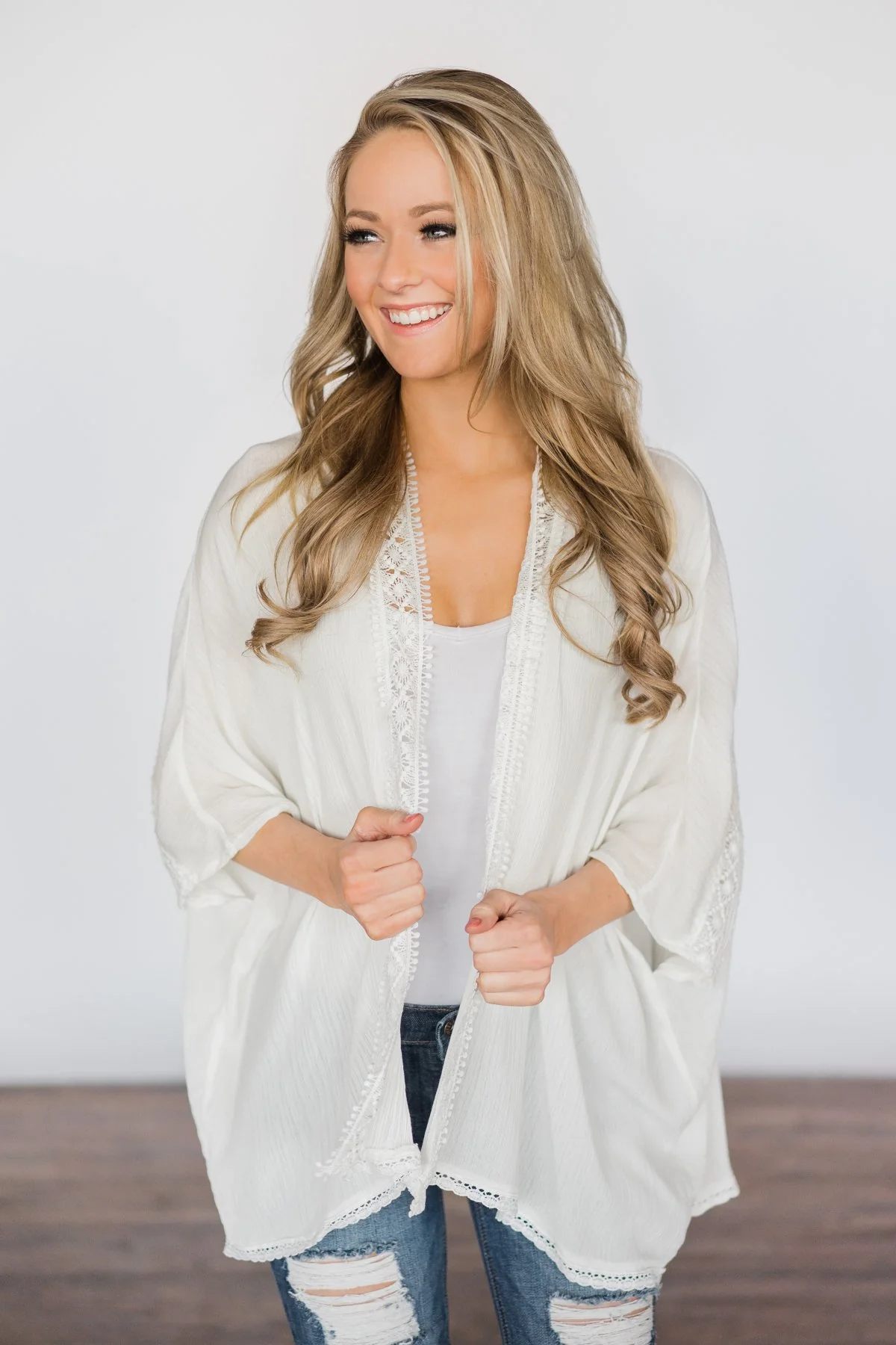 A Delicate Romance Ivory Kimono - Image 2
