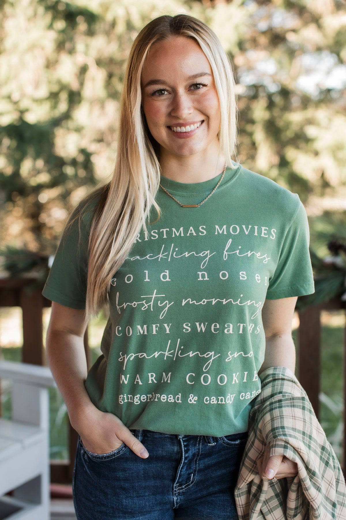 A Few Of My Favorite Things Graphic Tee- Green - Image 2