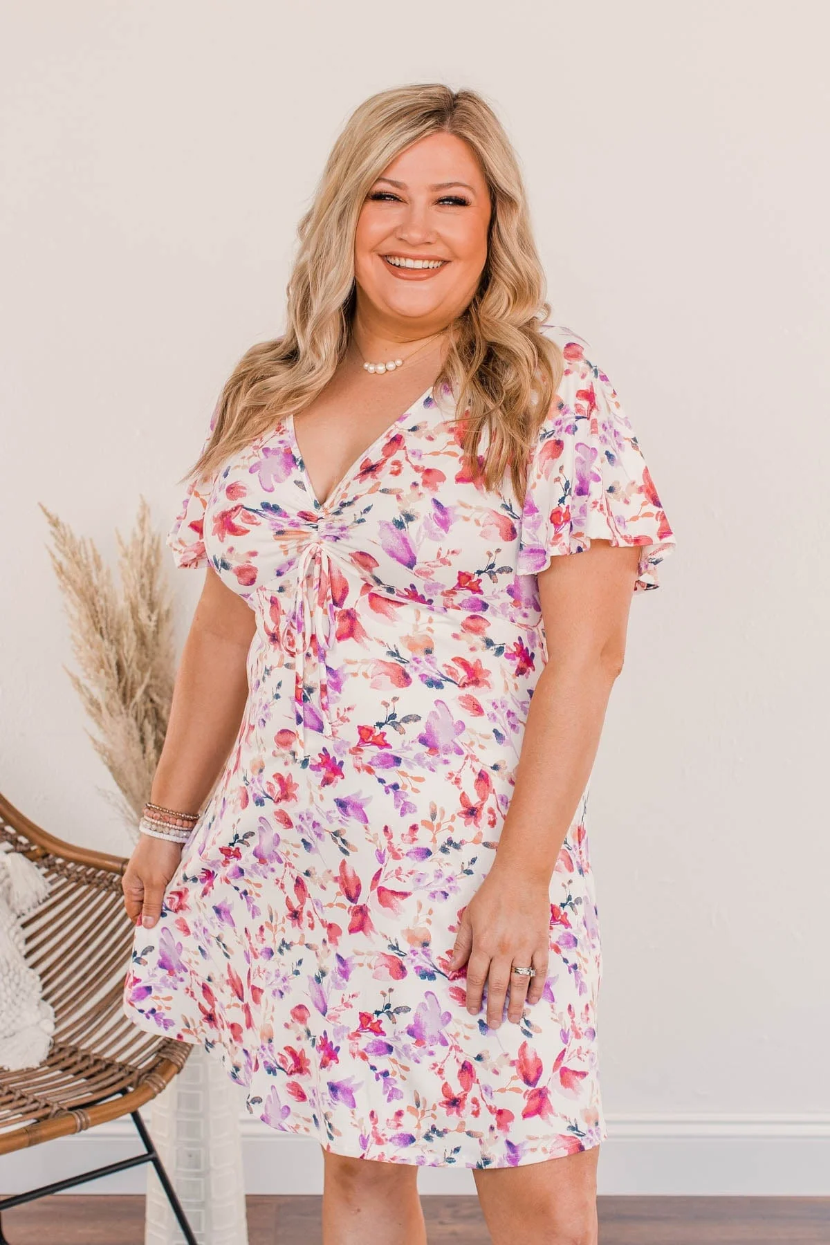 A Fresh Start Floral Dress- Ivory - Image 2