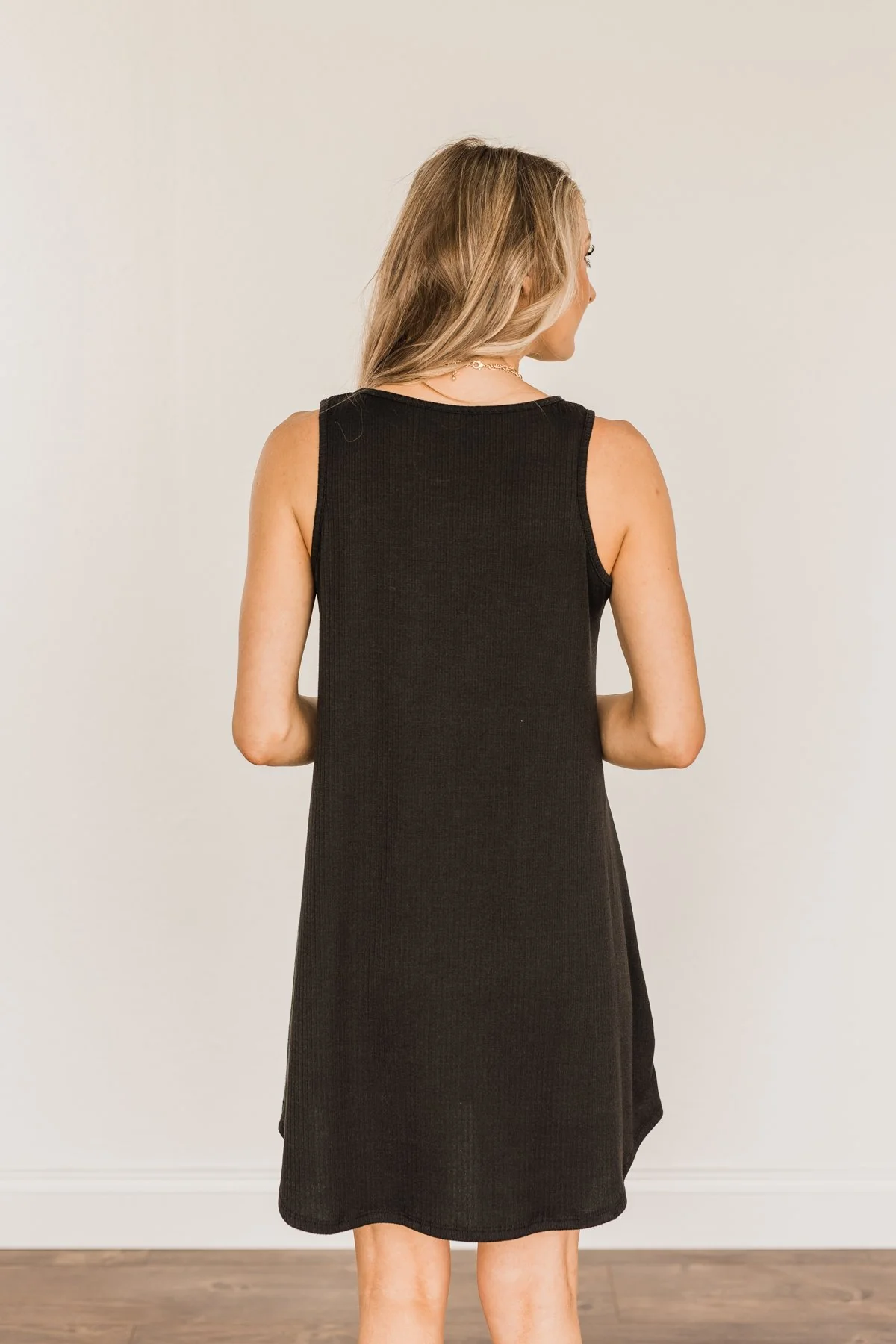 A Glorious Morning Ribbed Knit Dress- Black - Image 10