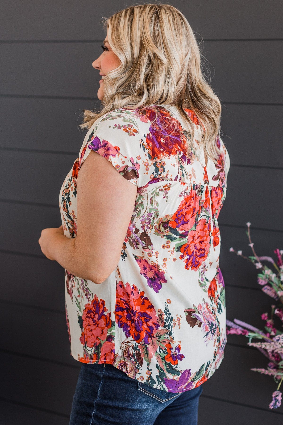 A Good Thing Floral Blouse- Ivory - Image 8