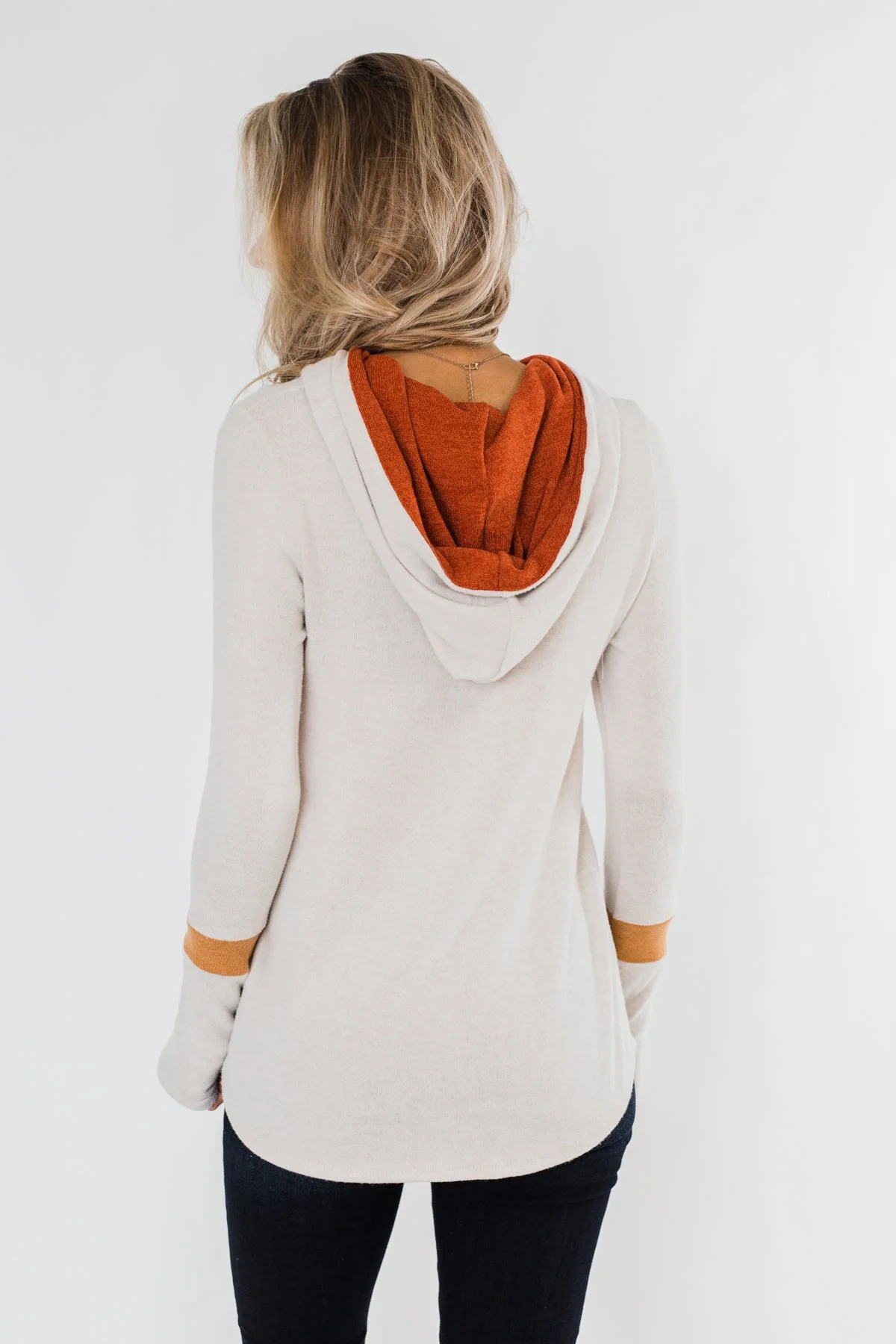 A Great Time Striped Hoodie- Oatmeal, Orange, & Rust - Image 10