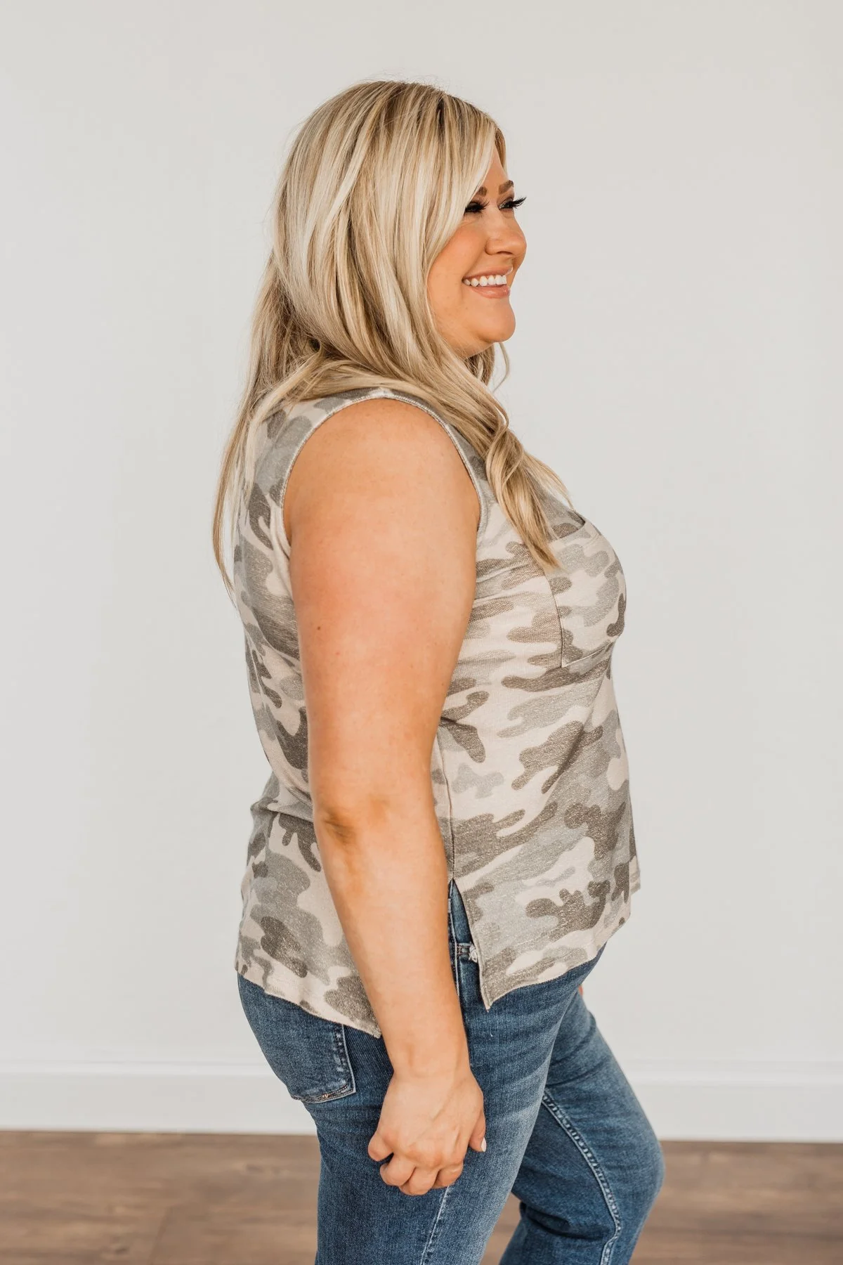 A Journey Without End V-Neck Pocket Top- Camo - Image 8