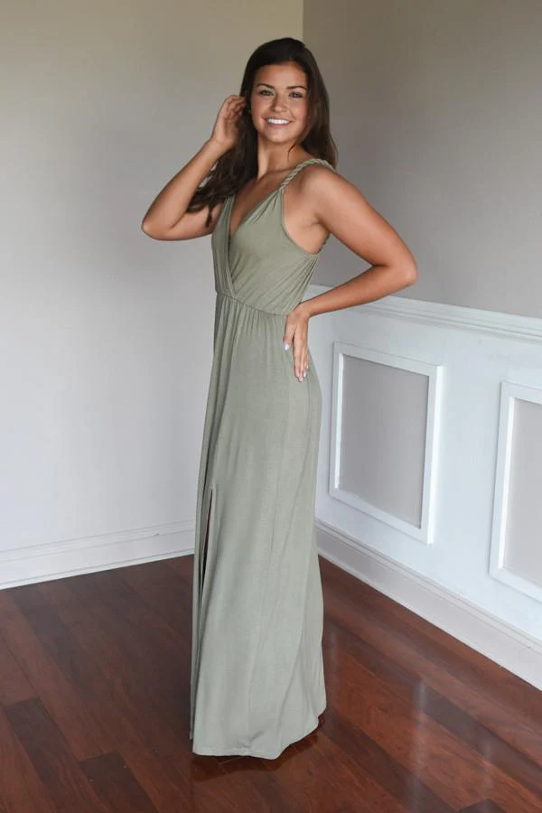 A Little Mischievous Maxi Dress ~ Olive - Image 2