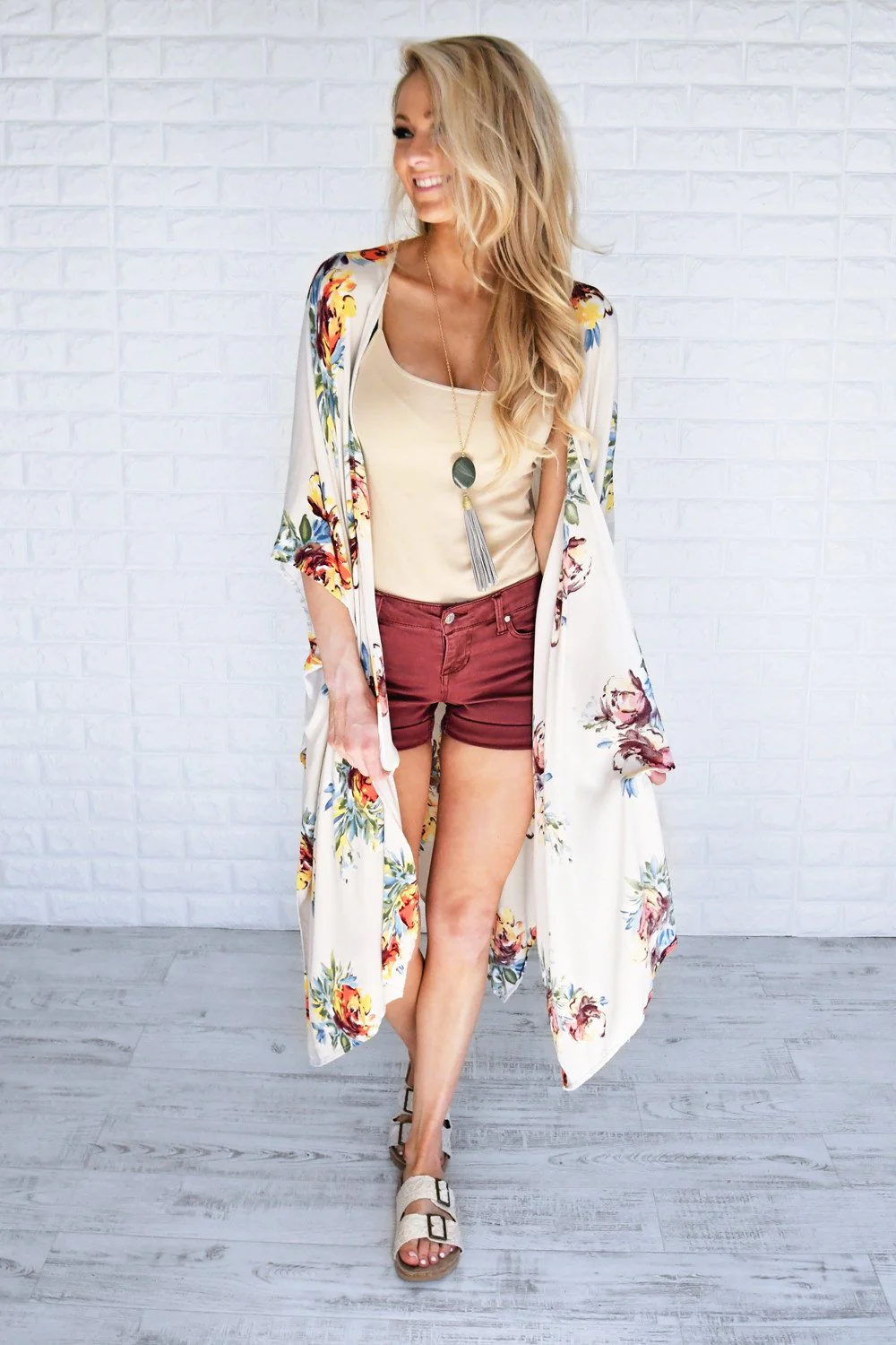 A Little More Summertime Floral Kimono - Image 7