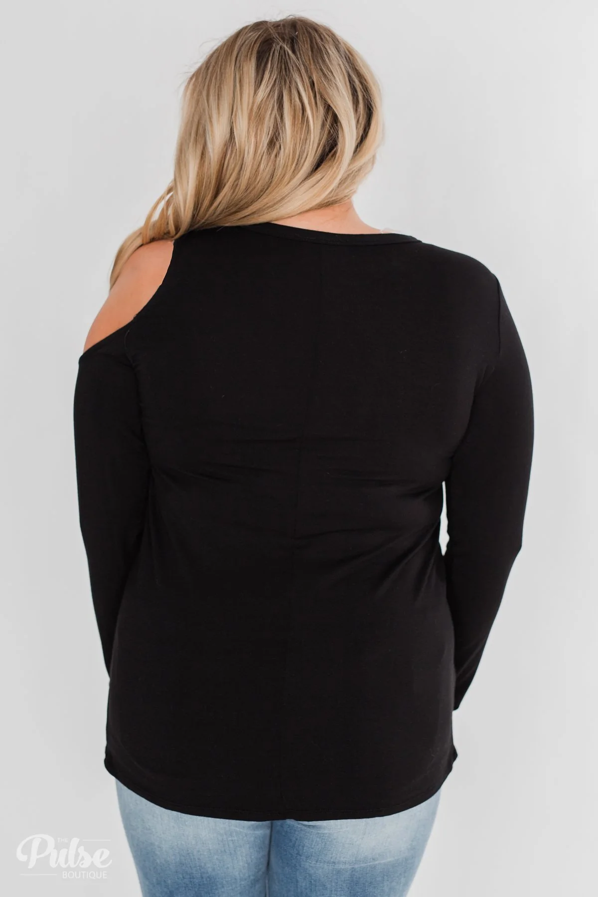 A Little Something Cold Shoulder Top- Black - Image 13
