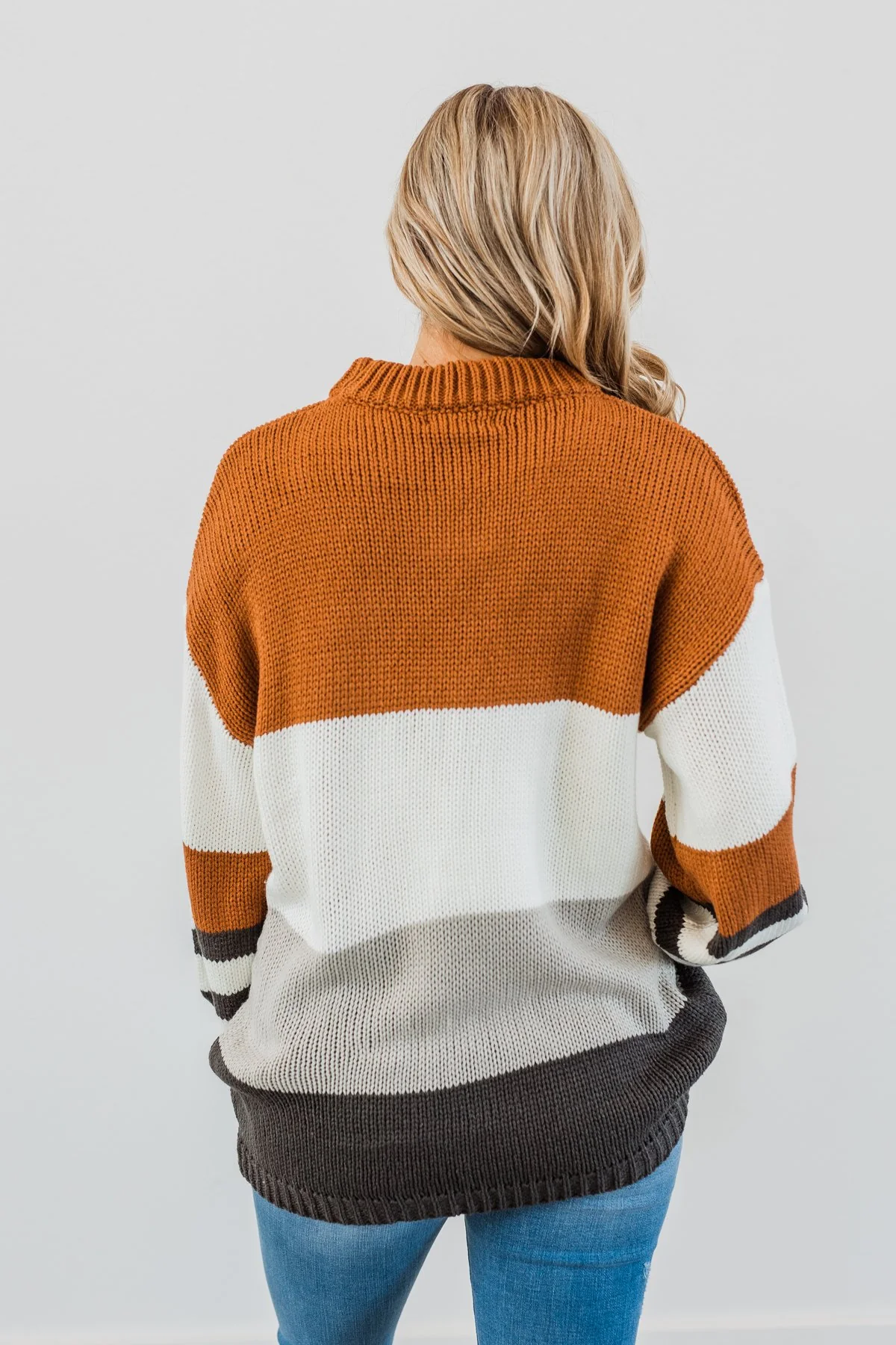 A Moment In Time Color Block Sweater- Camel - Image 14