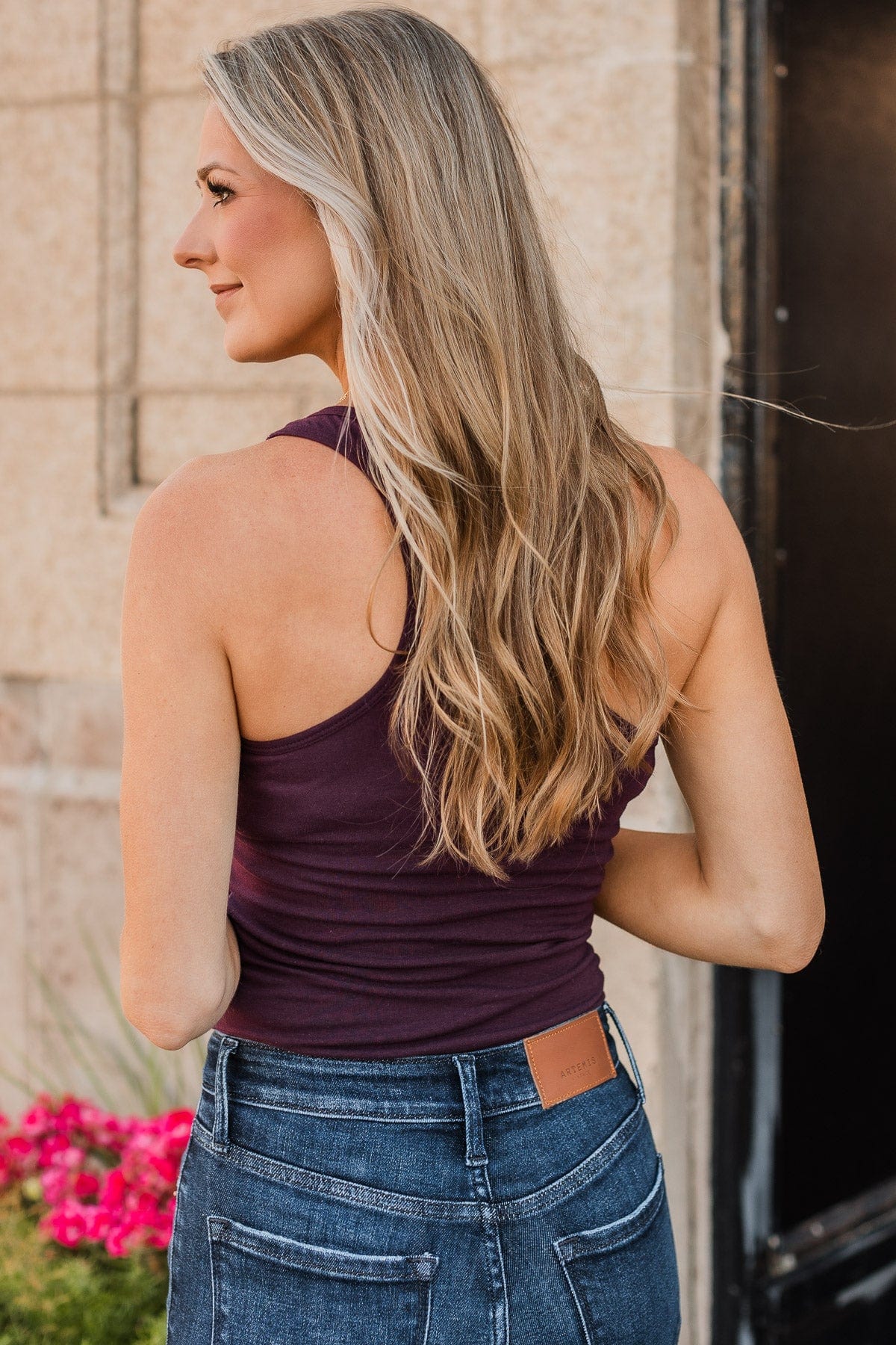 A Moment's Notice V-Neck Bodysuit- Eggplant - Image 8