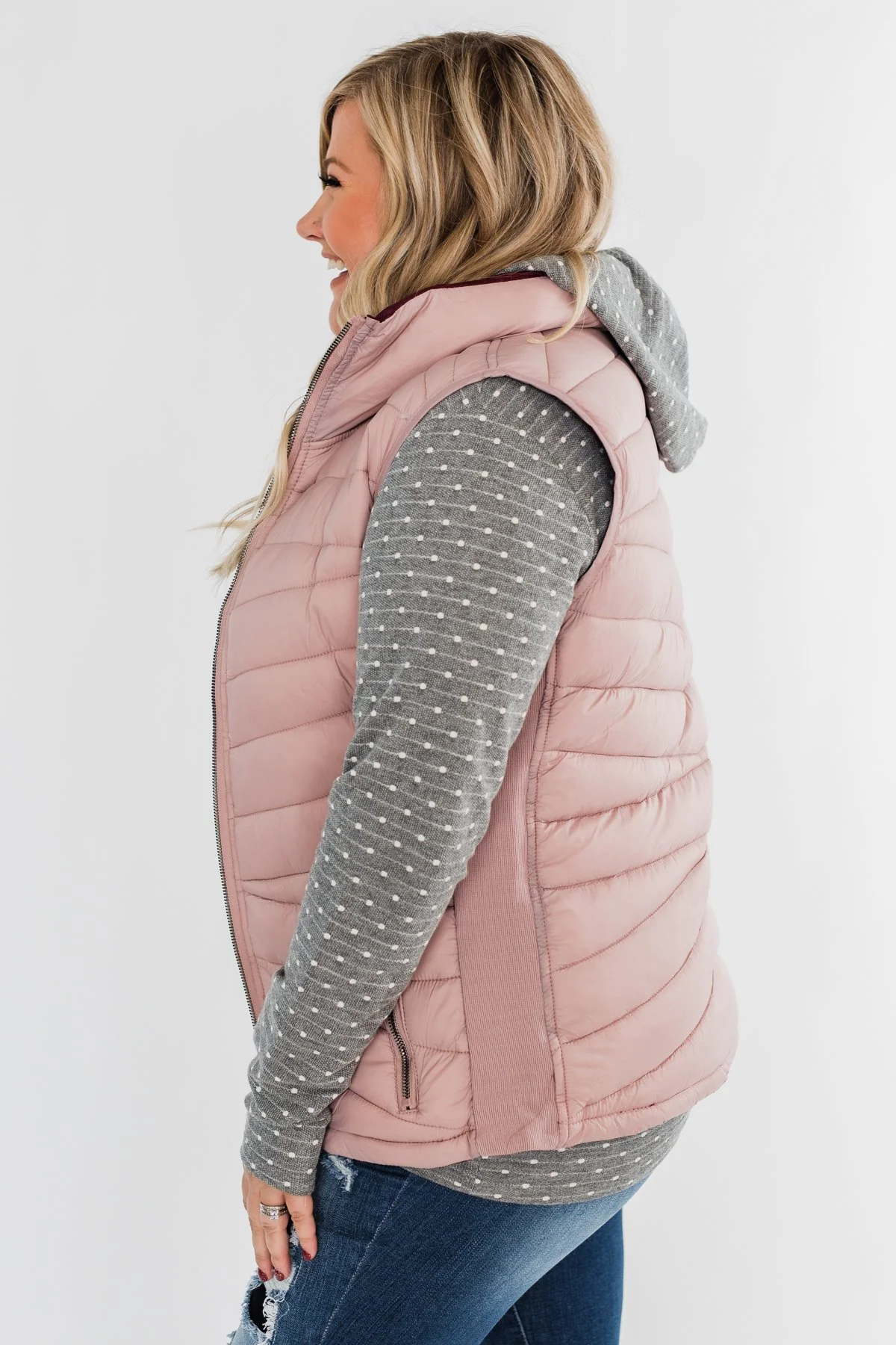 A New Journey Reversible Vest- Blush & Burgundy - Image 8