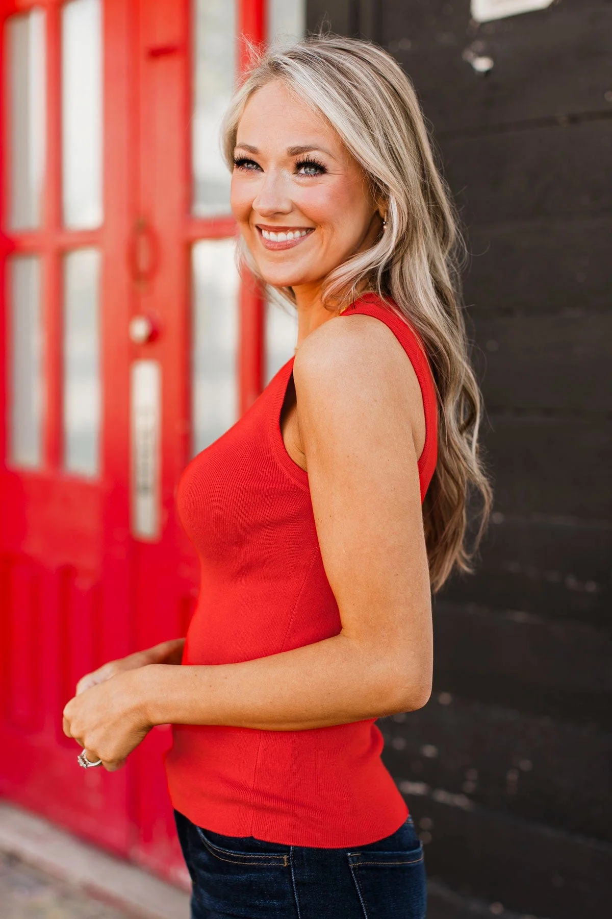 A Perfect Day Ribbed Knit Tank Top- Tomato - Image 5
