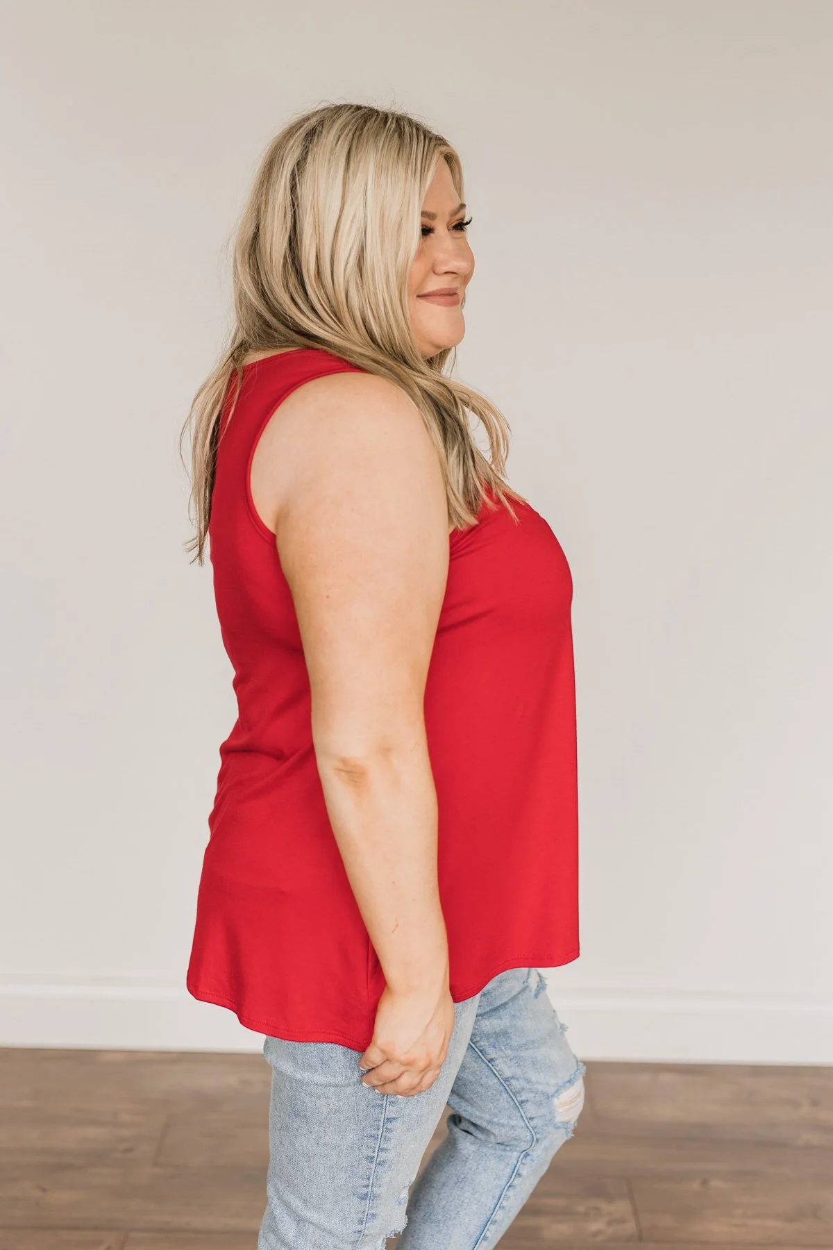 A Shining Moment Lace Tank Top- Red - Image 11