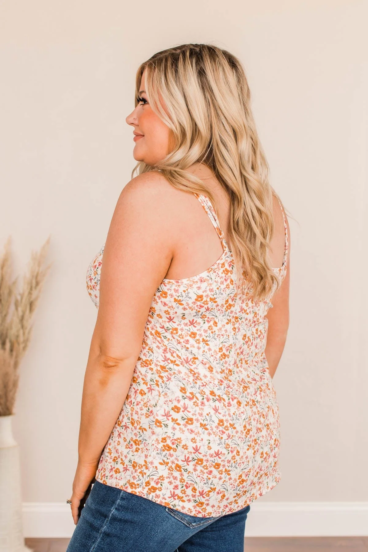 A Touch Of Beauty Floral Tank- Ivory - Image 7
