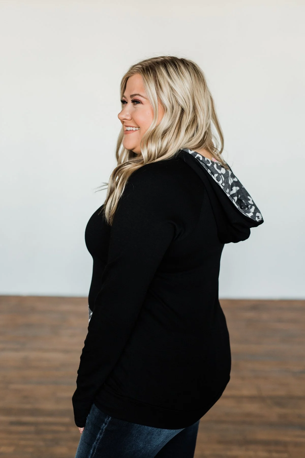 A Wild Life Leopard Hoodie- Black & Charcoal - Image 11