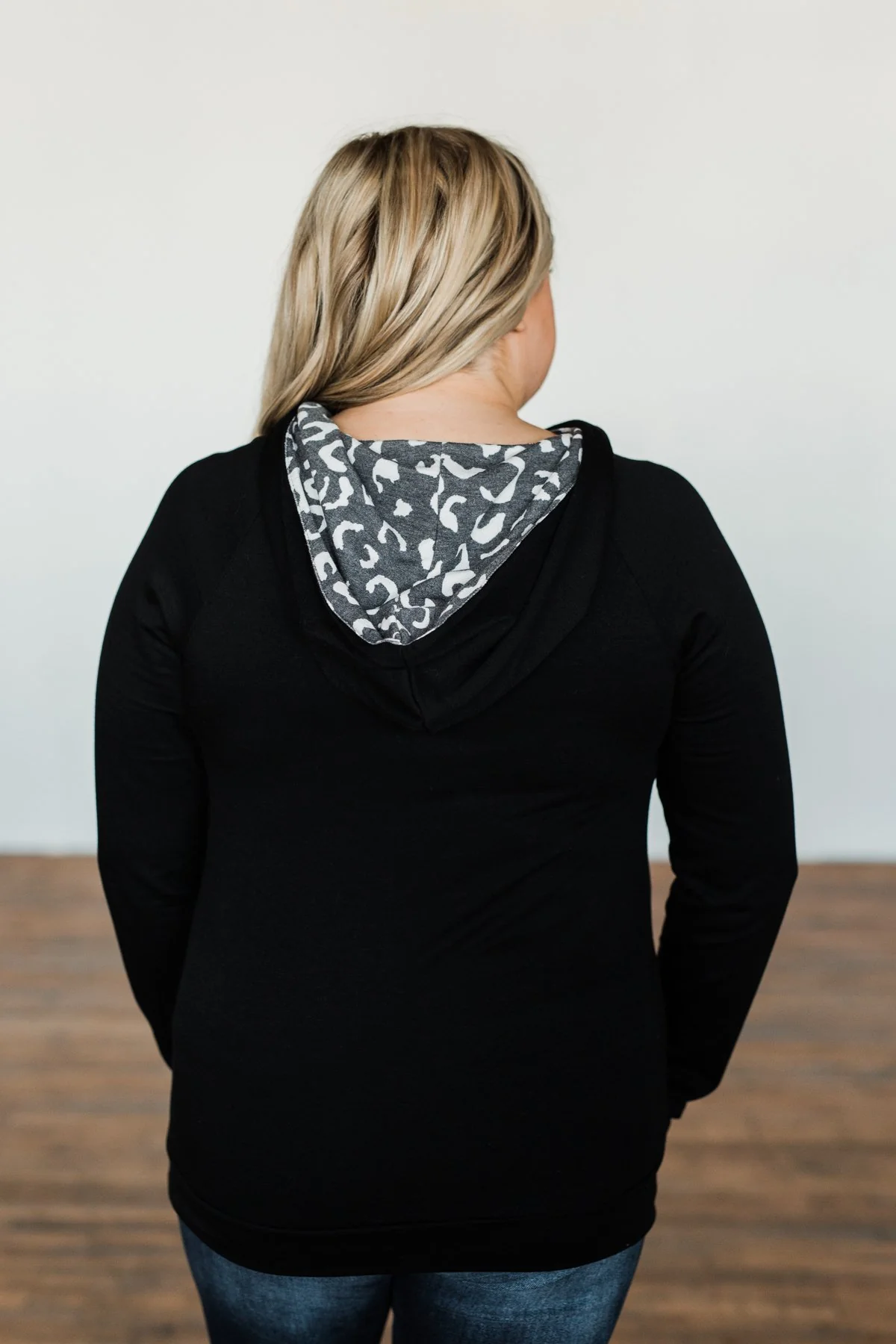 A Wild Life Leopard Hoodie- Black & Charcoal - Image 12