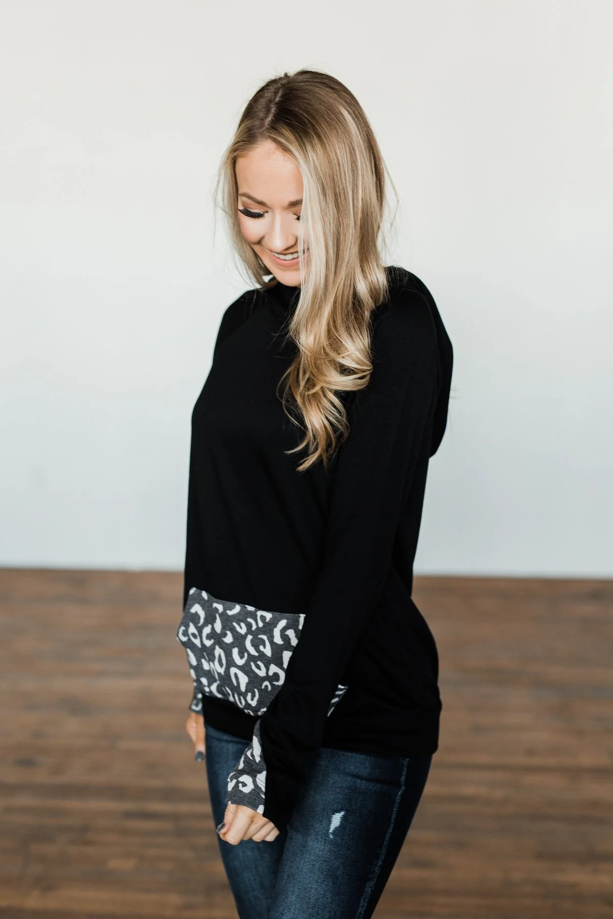A Wild Life Leopard Hoodie- Black & Charcoal - Image 6