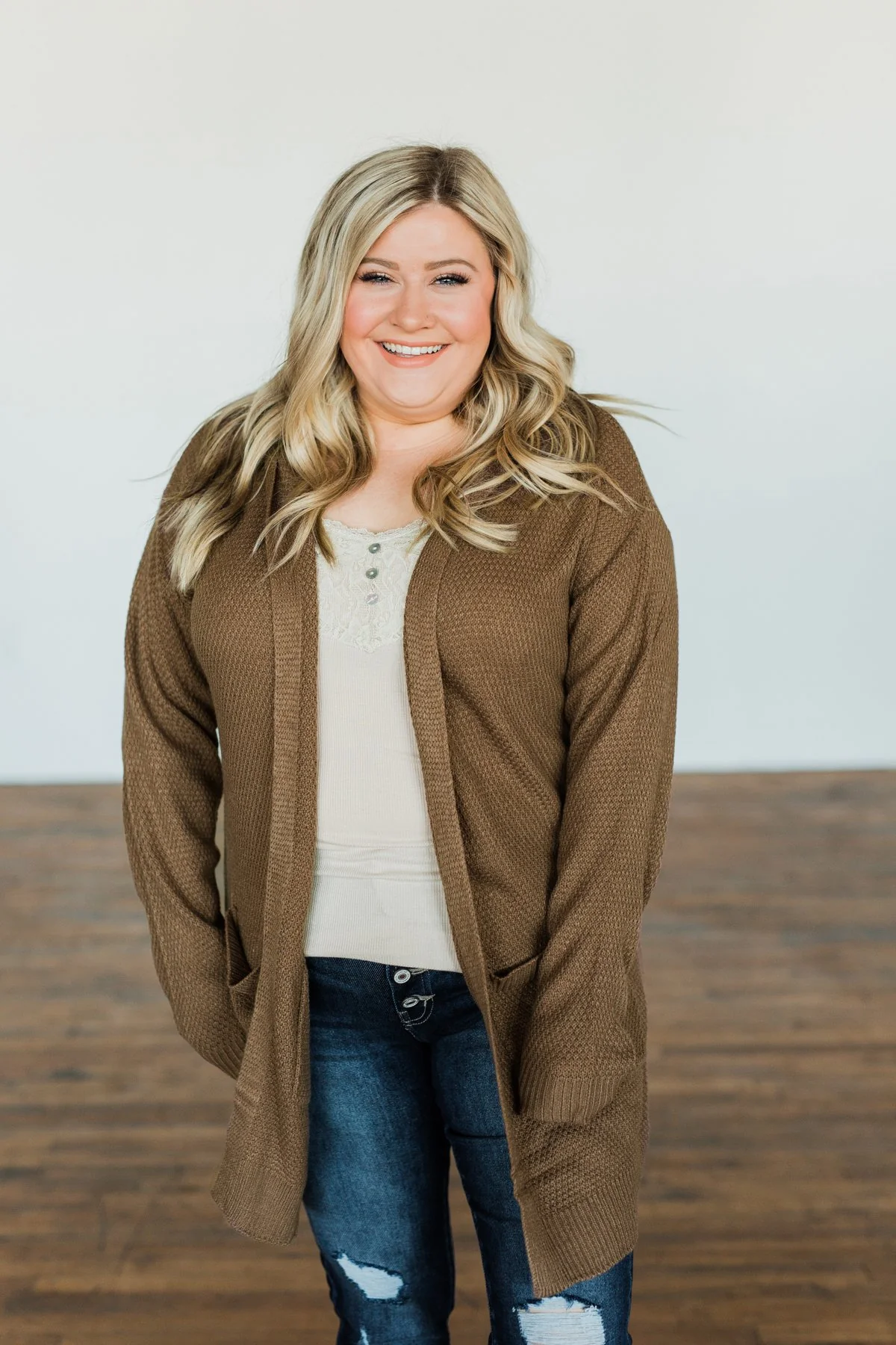 A Wish Come True Hooded Cardigan- Chocolate - Image 2