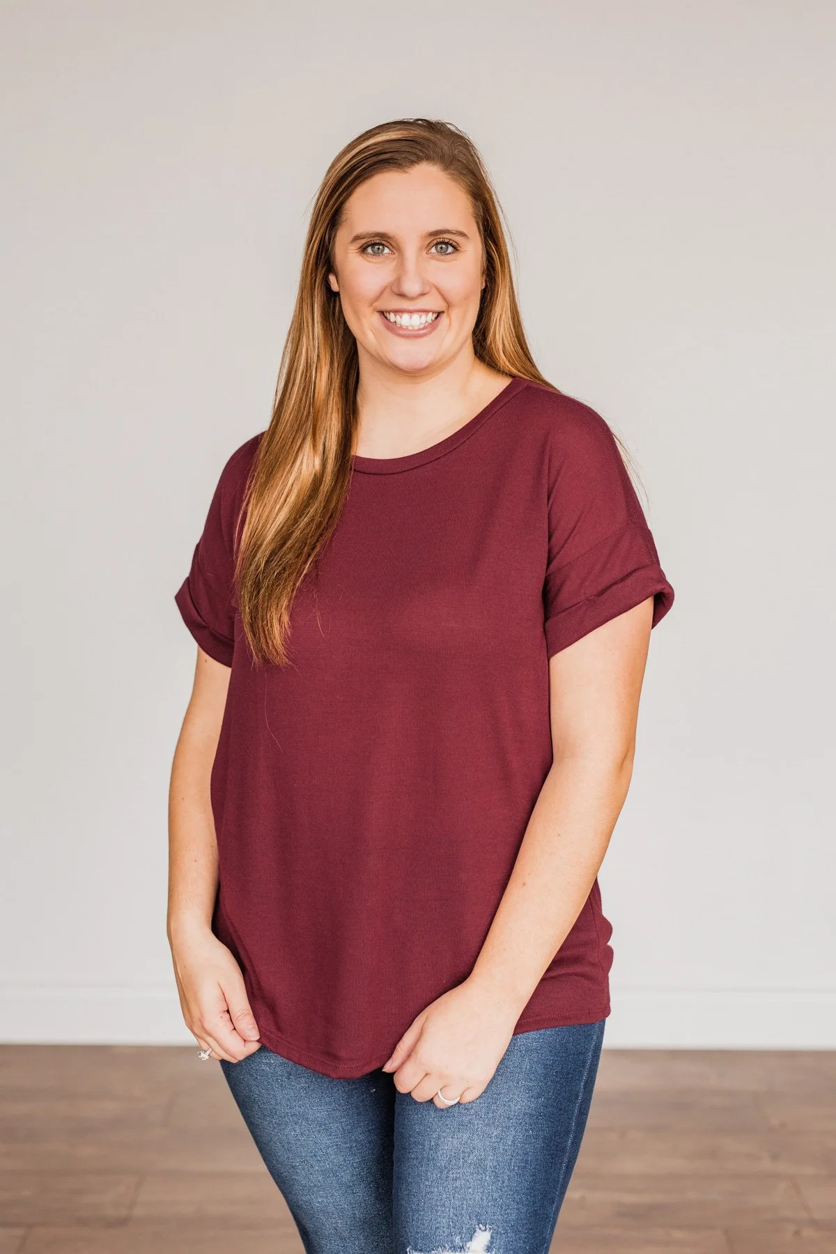 Above And Beyond Short Sleeve Shirt- Burgundy - Image 7