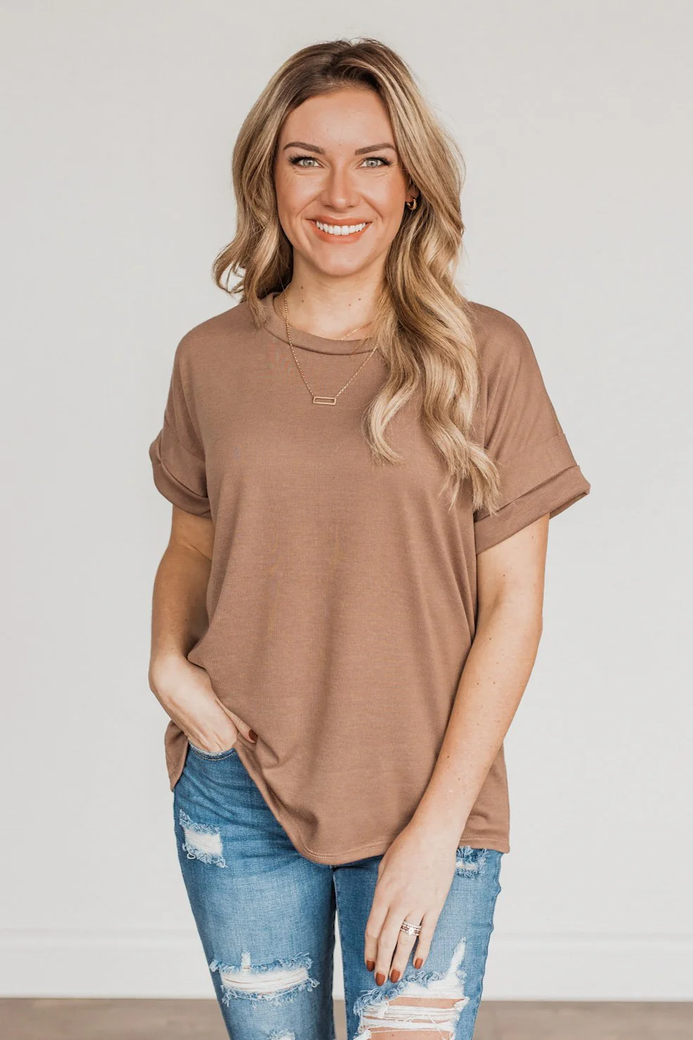 Above And Beyond Short Sleeve Shirt- Taupe - Image 3