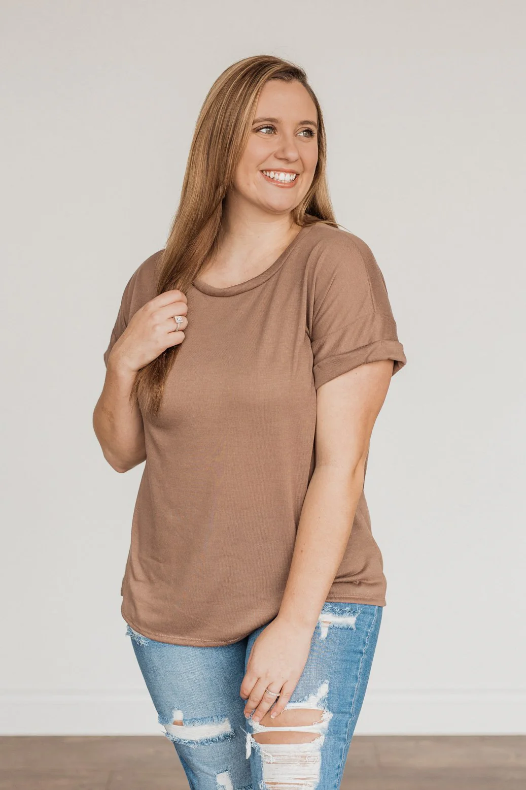 Above And Beyond Short Sleeve Shirt- Taupe - Image 4