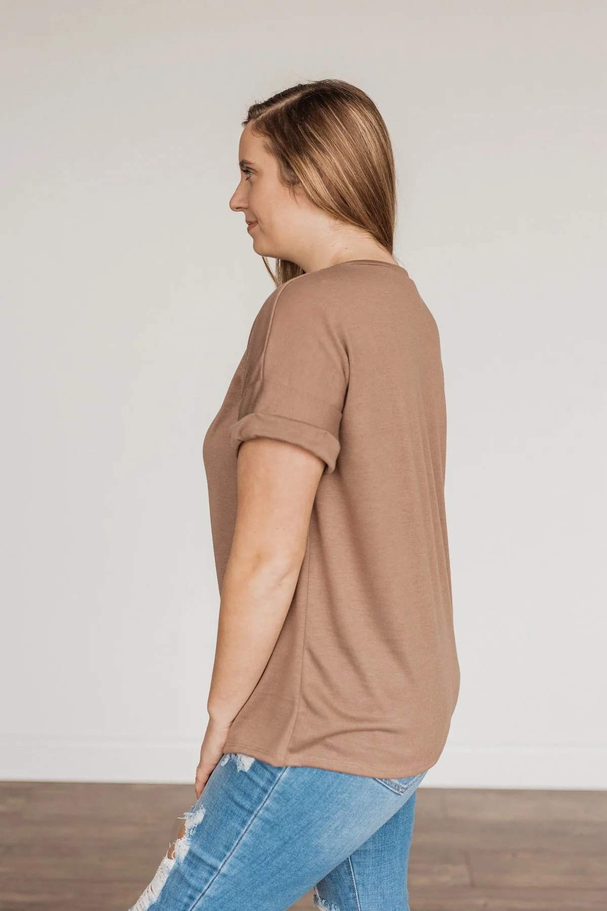 Above And Beyond Short Sleeve Shirt- Taupe - Image 9