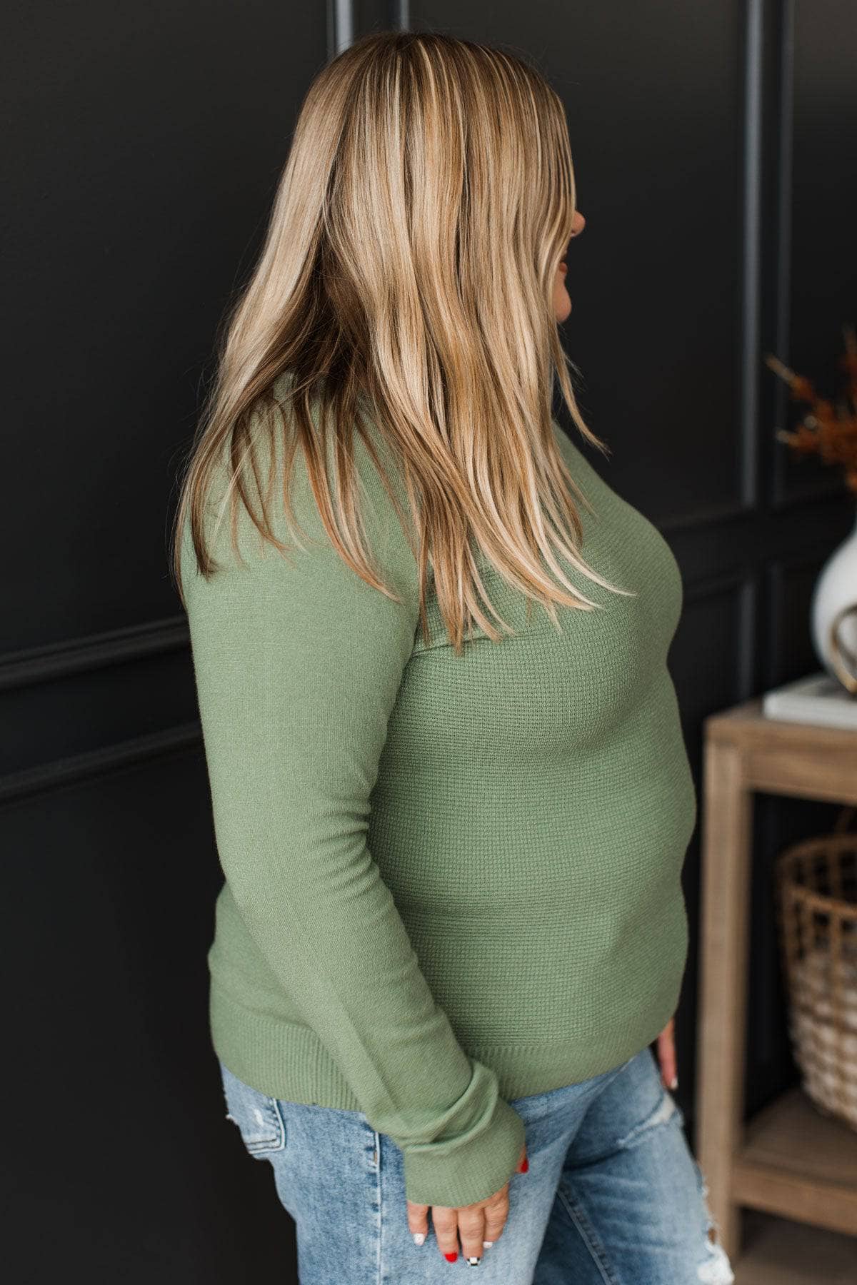 Absolute Delight Lightweight Sweater- Dark Sage - Image 5