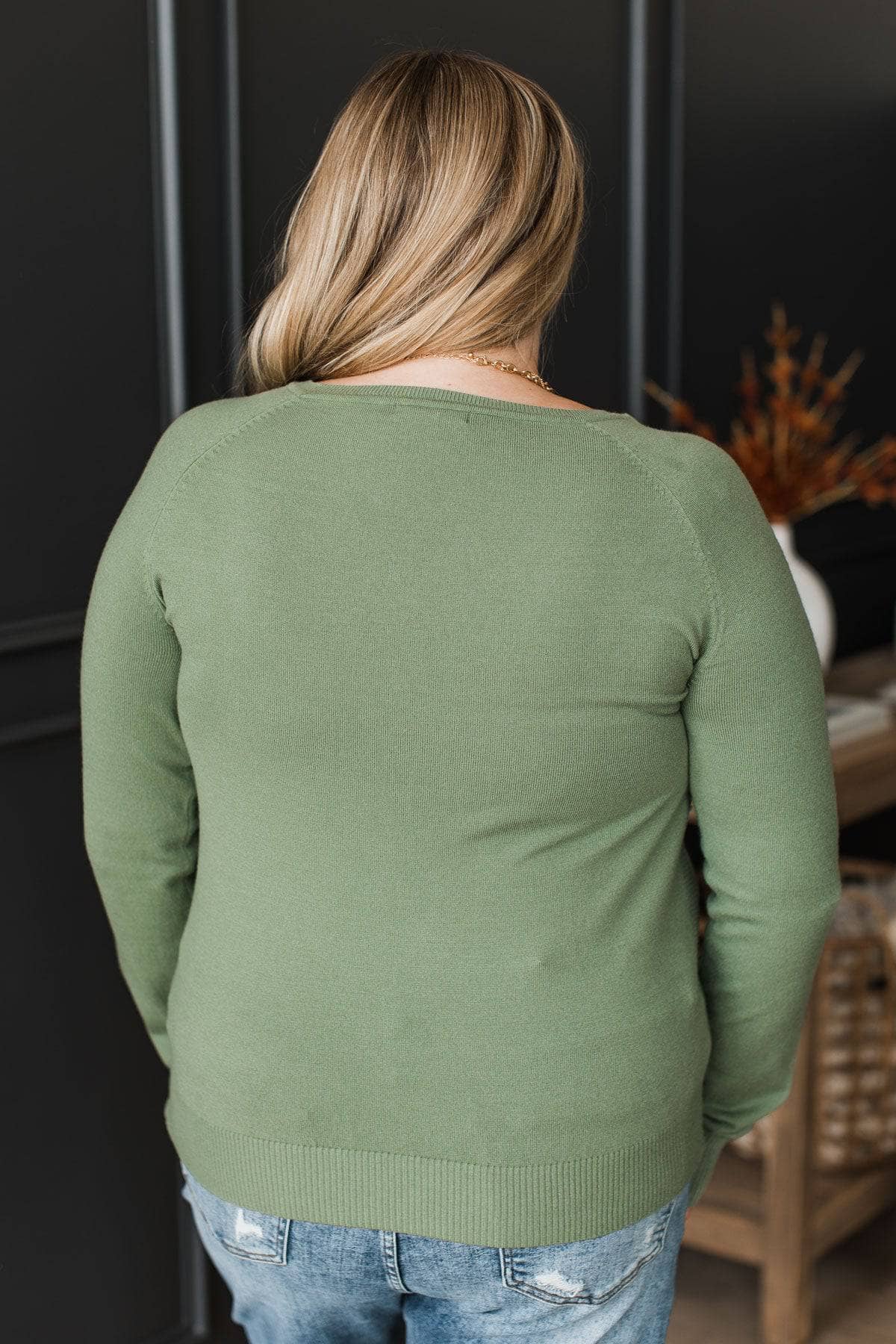 Absolute Delight Lightweight Sweater- Dark Sage - Image 7