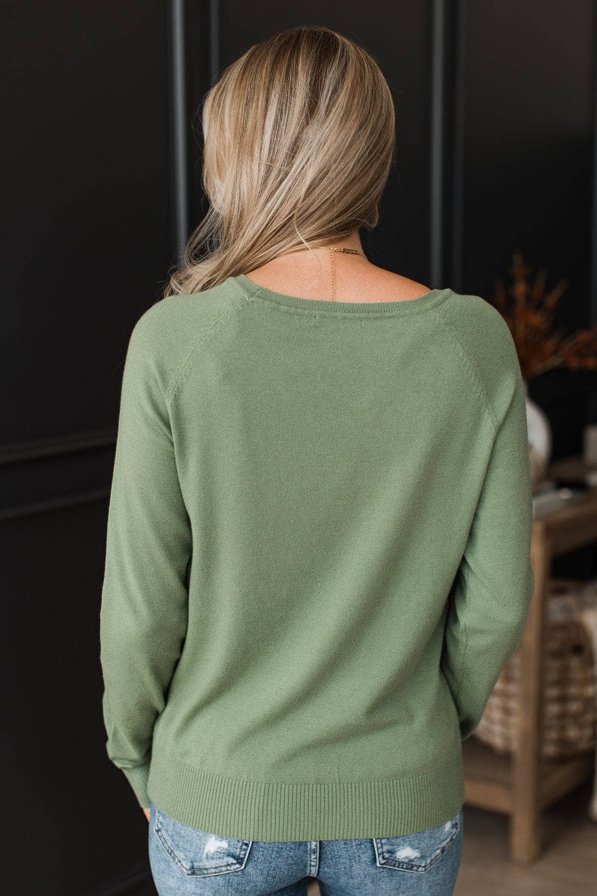 Absolute Delight Lightweight Sweater- Dark Sage - Image 8