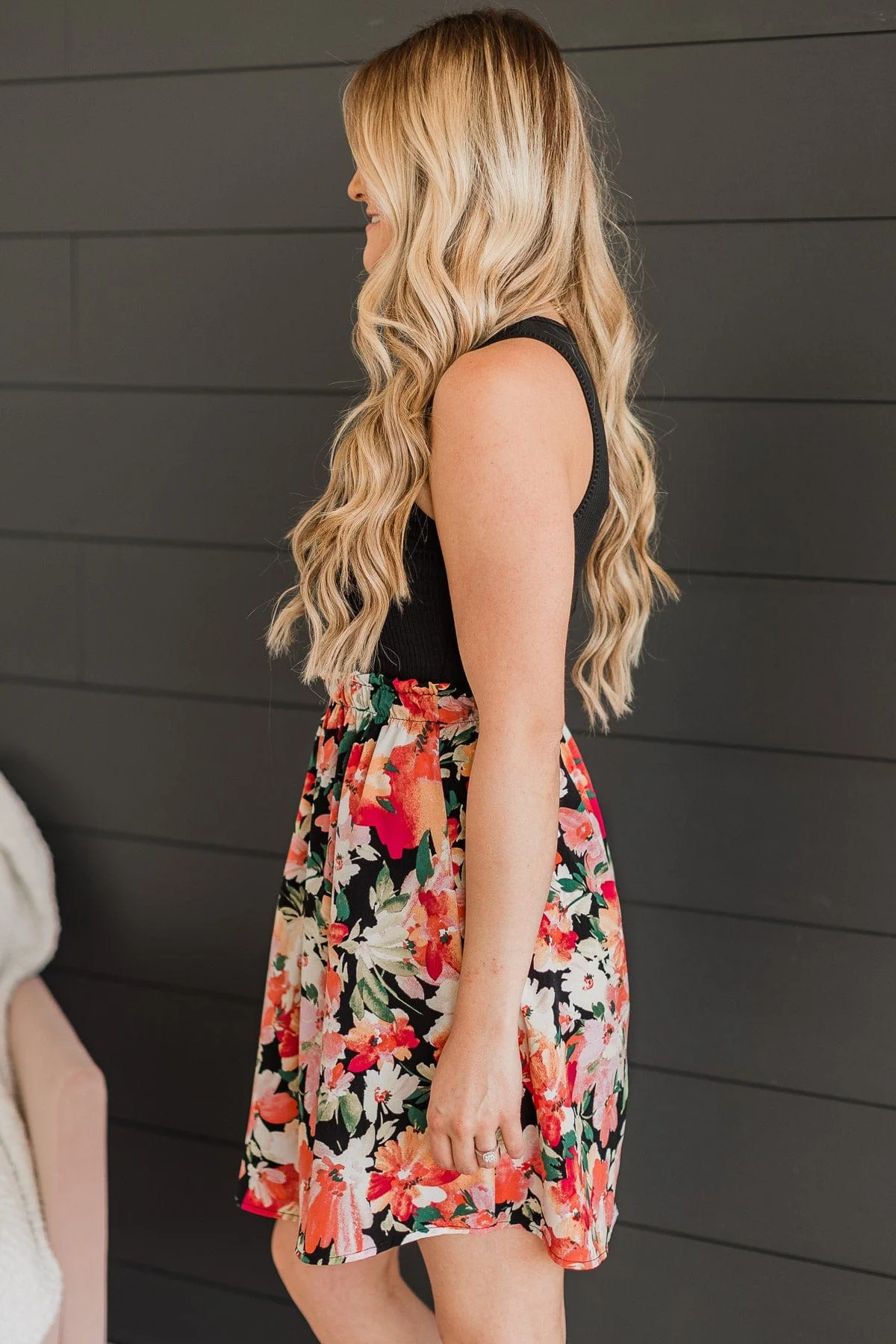 Abundant Beauty Floral Dress- Black - Image 4