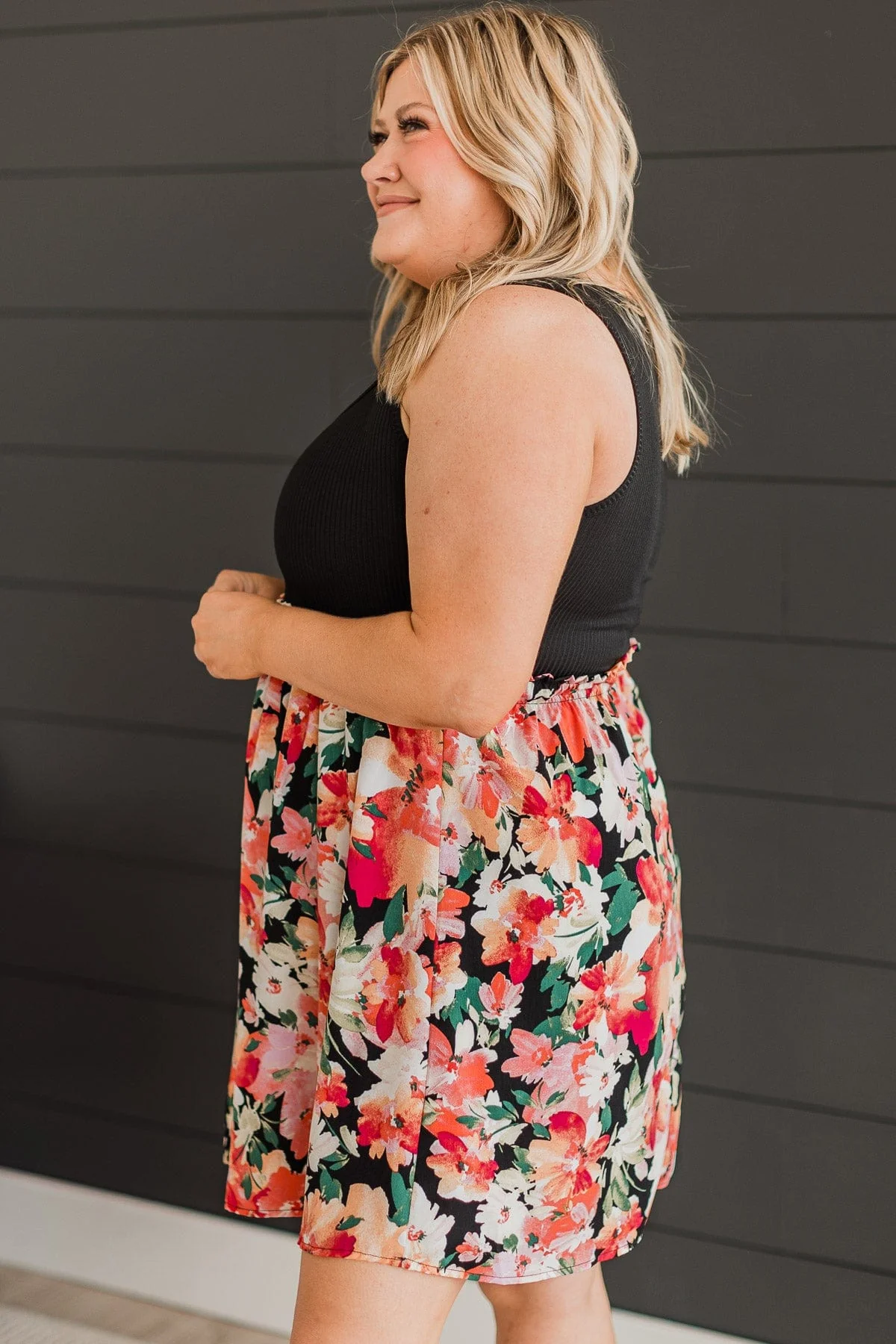 Abundant Beauty Floral Dress- Black - Image 5