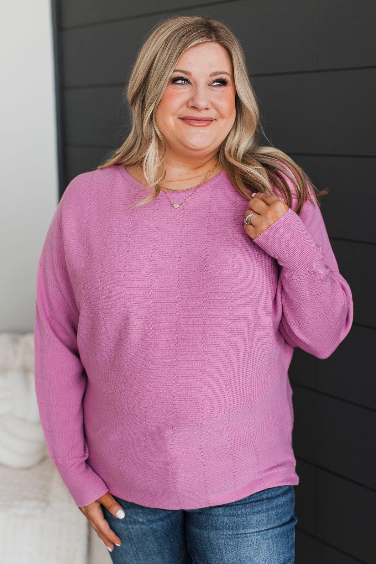 Achieve Your Dreams Dolman Sweater- Orchid