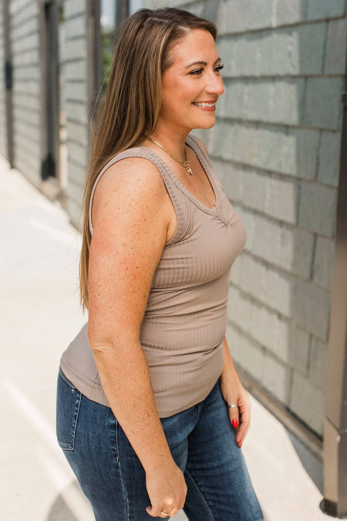 Achieving Great Things Tank Top- Light Mocha - Image 4