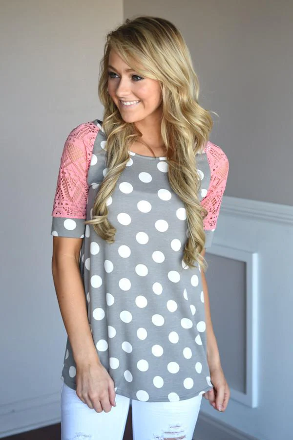 Addicted to Dots Top ~ Coral - Image 3