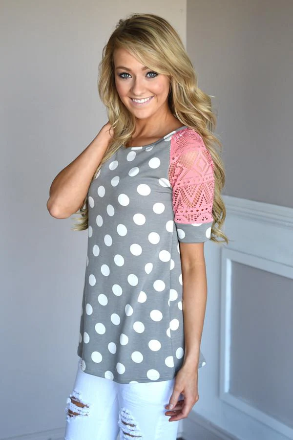 Addicted to Dots Top ~ Coral - Image 4