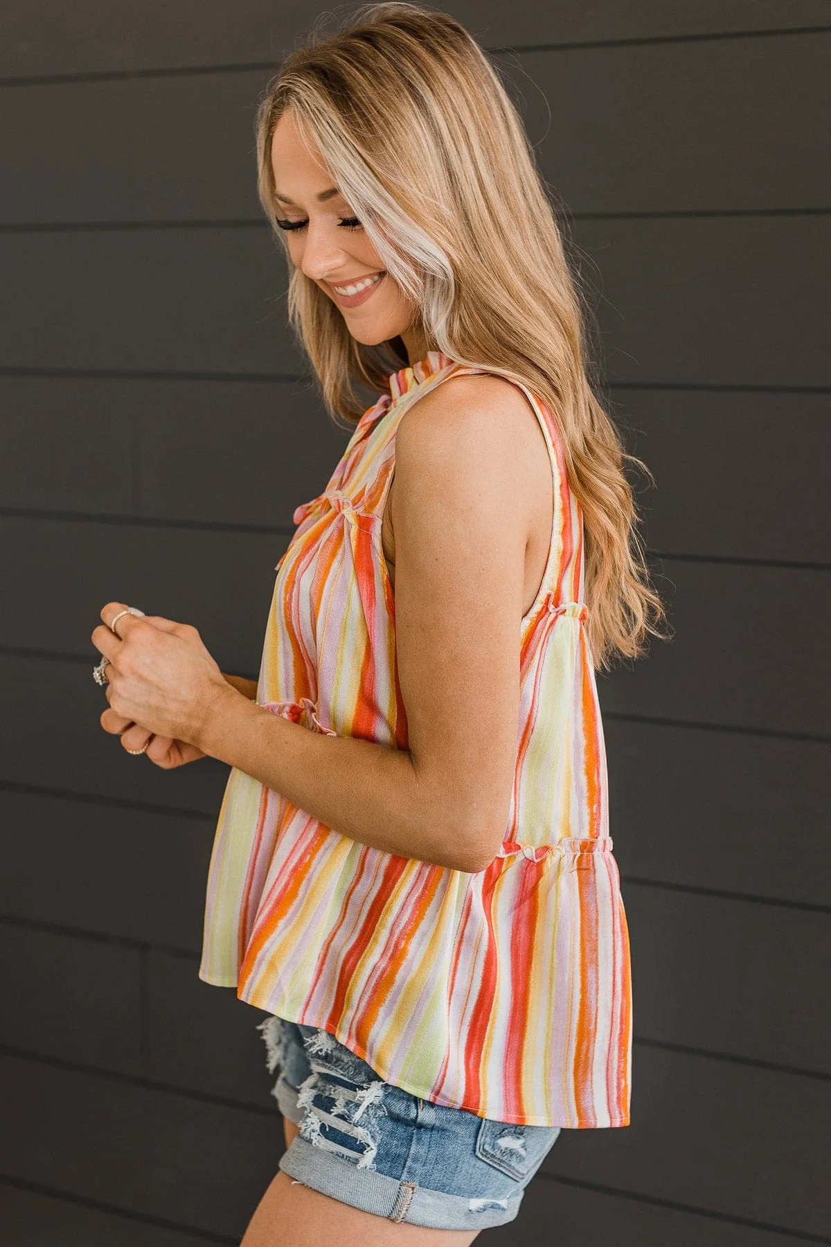 Admire From Afar Tiered Tank Top- Multi-Color - Image 5