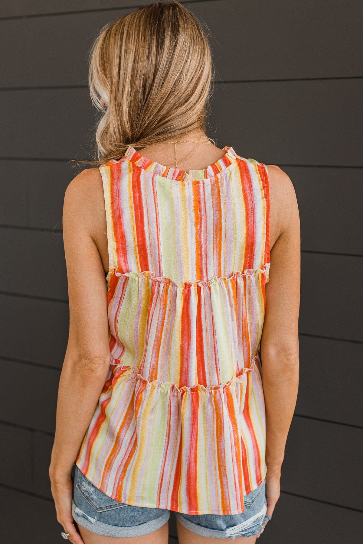 Admire From Afar Tiered Tank Top- Multi-Color - Image 7