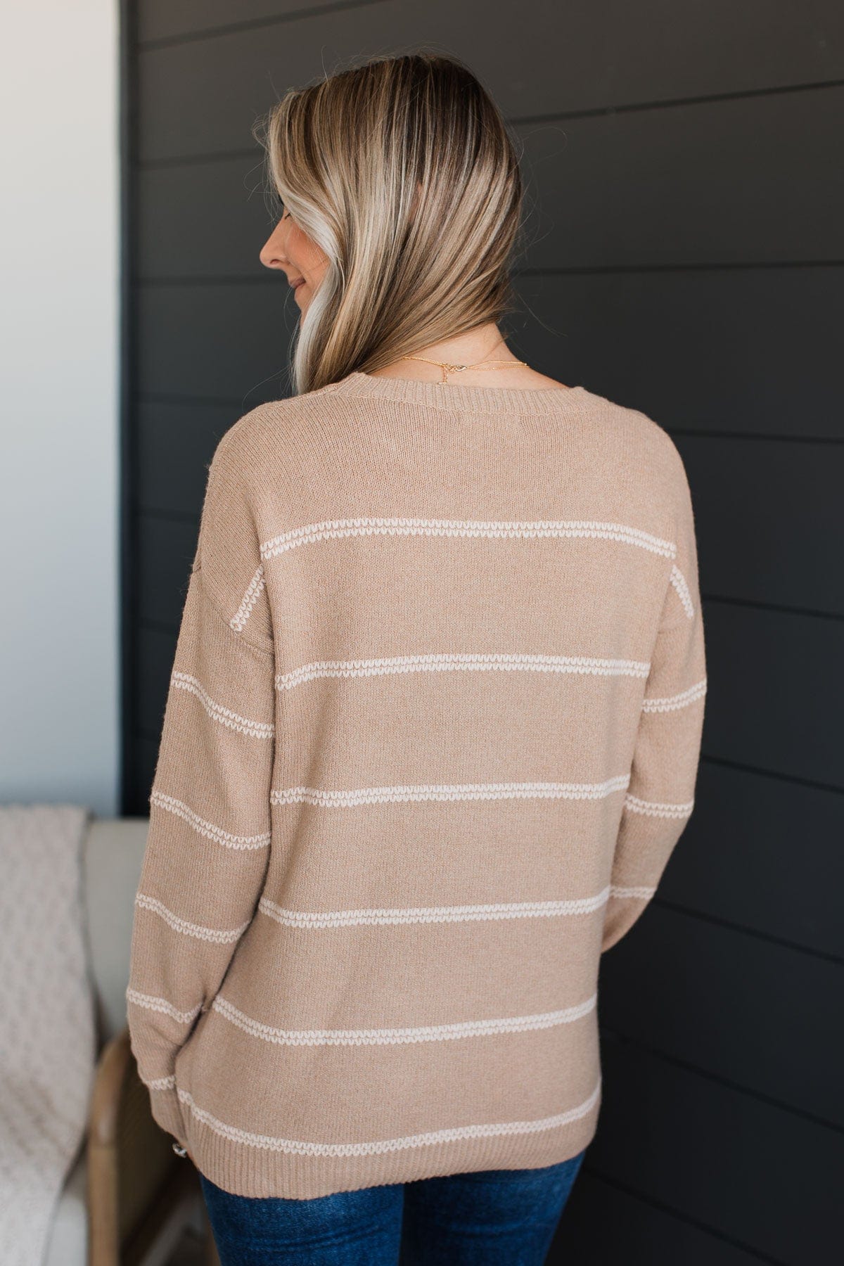 Admire You Striped Knit Sweater- Beige - Image 8