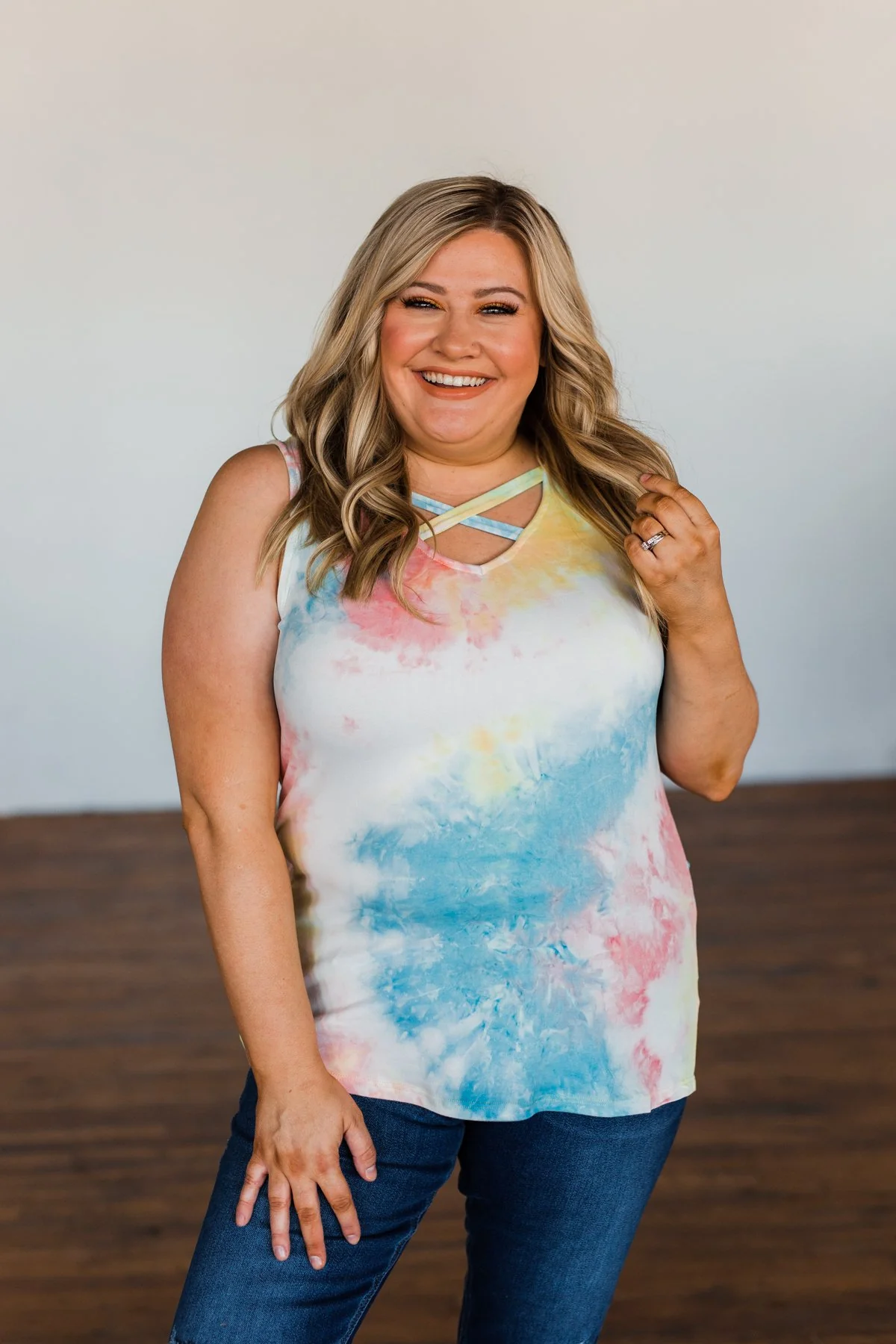 Admit My Love Tie Dye Tank Top- Multi-Color - Image 15
