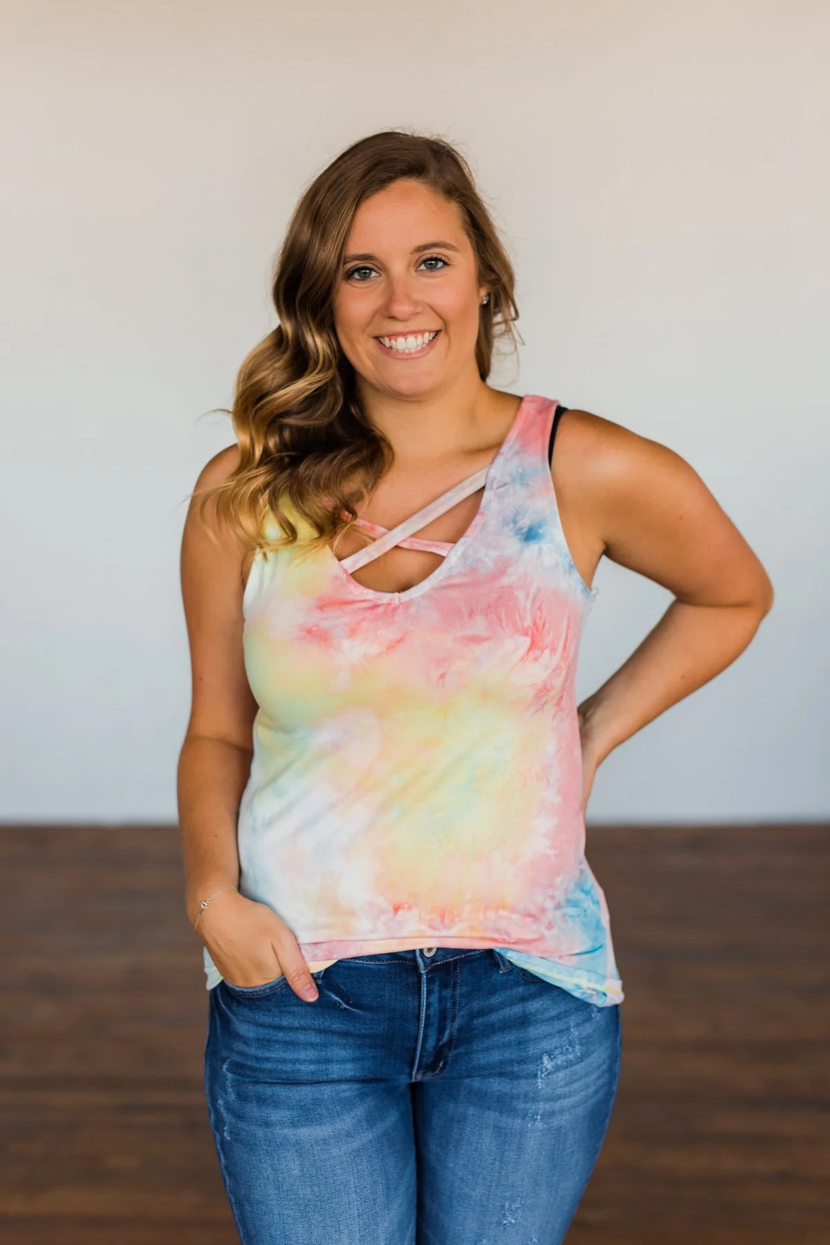 Admit My Love Tie Dye Tank Top- Multi-Color - Image 3