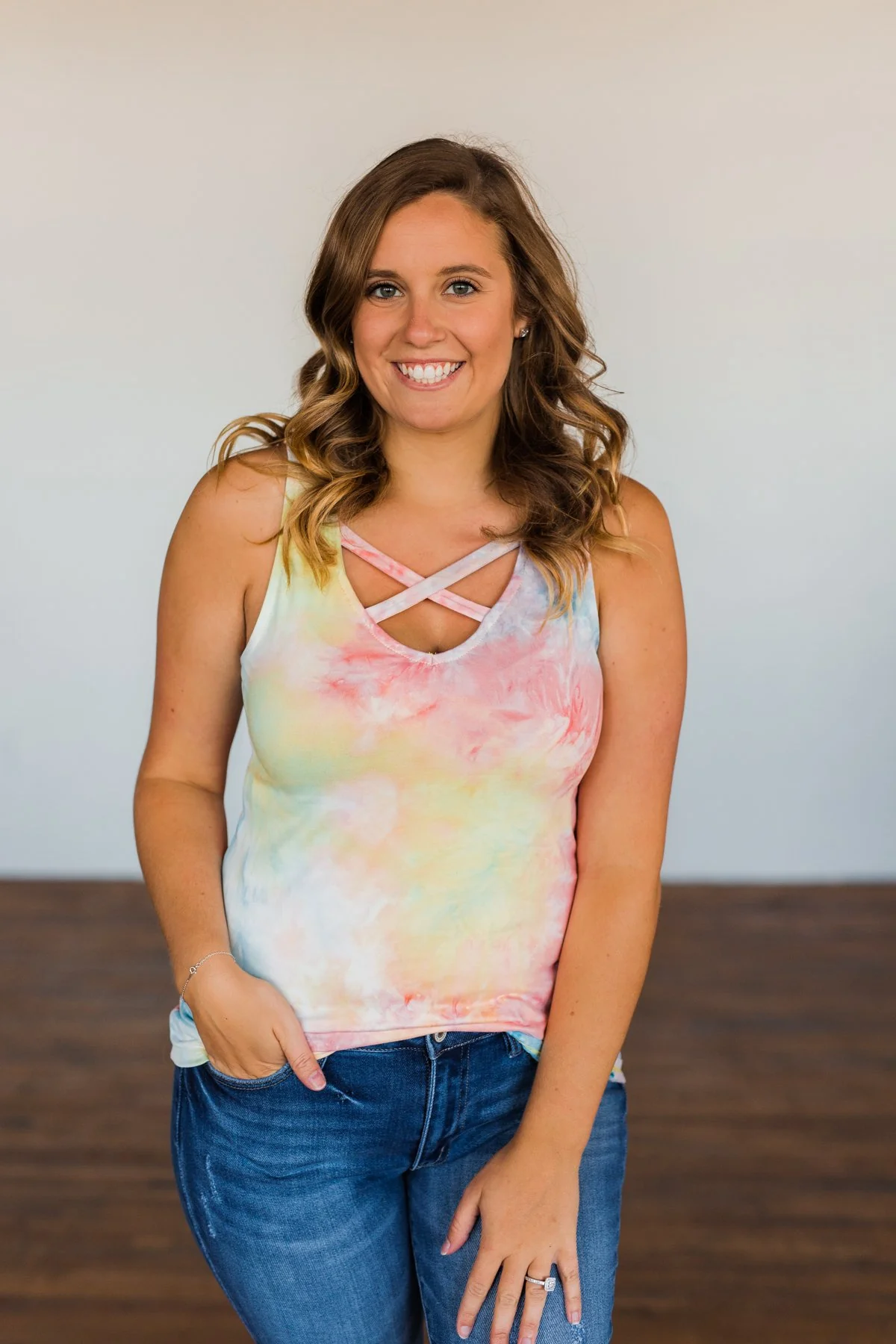 Admit My Love Tie Dye Tank Top- Multi-Color - Image 4