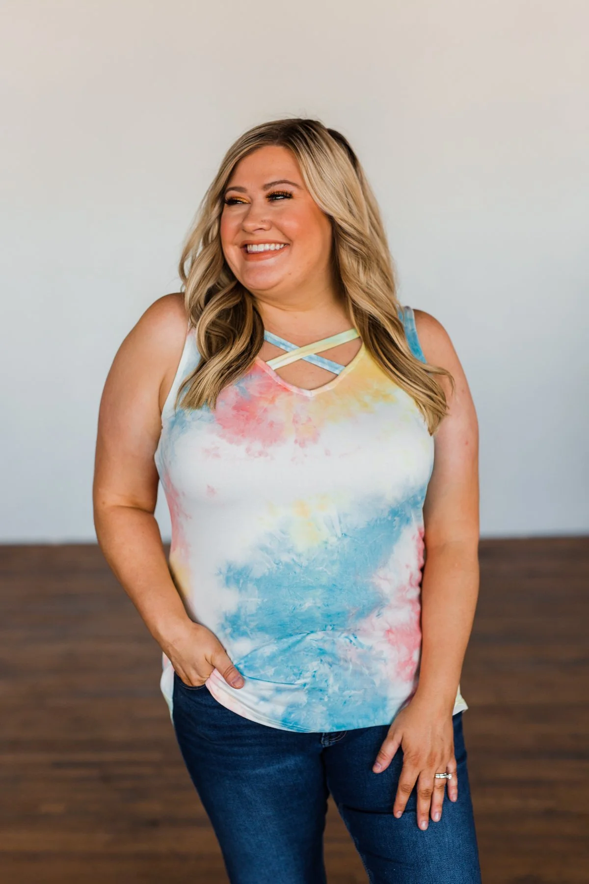 Admit My Love Tie Dye Tank Top- Multi-Color - Image 5