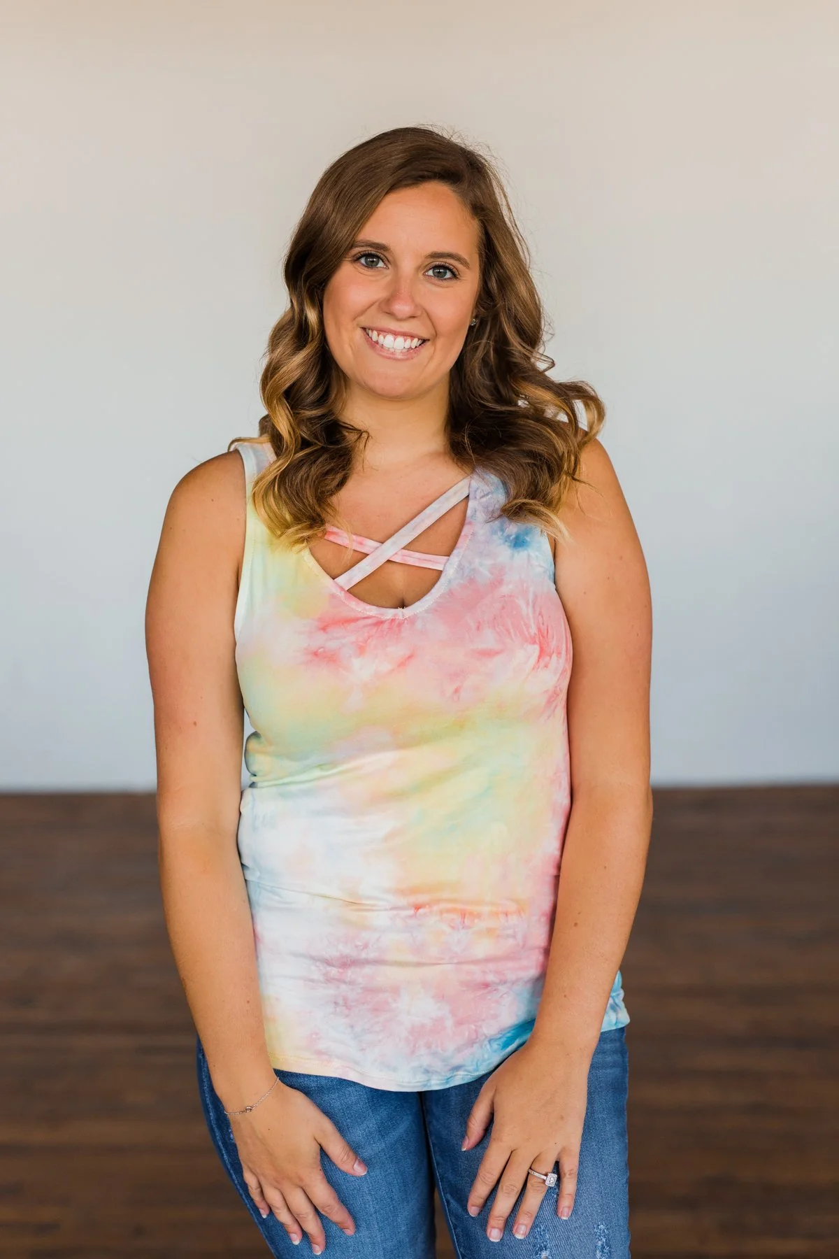 Admit My Love Tie Dye Tank Top- Multi-Color - Image 7