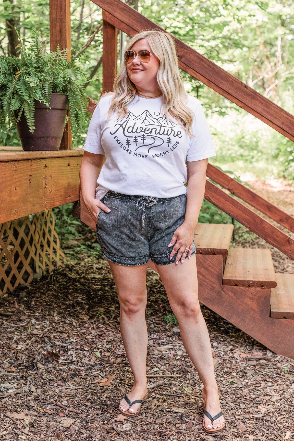 "Adventure Explore More" Graphic Tee- Ivory - Image 2